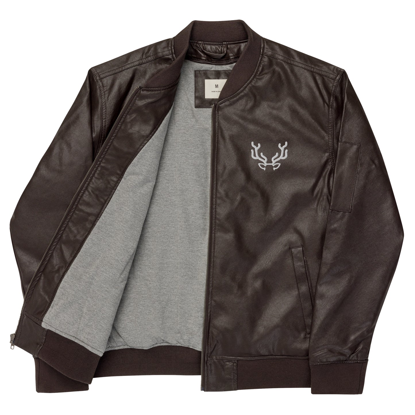 Deer Leather Bomber Jacket