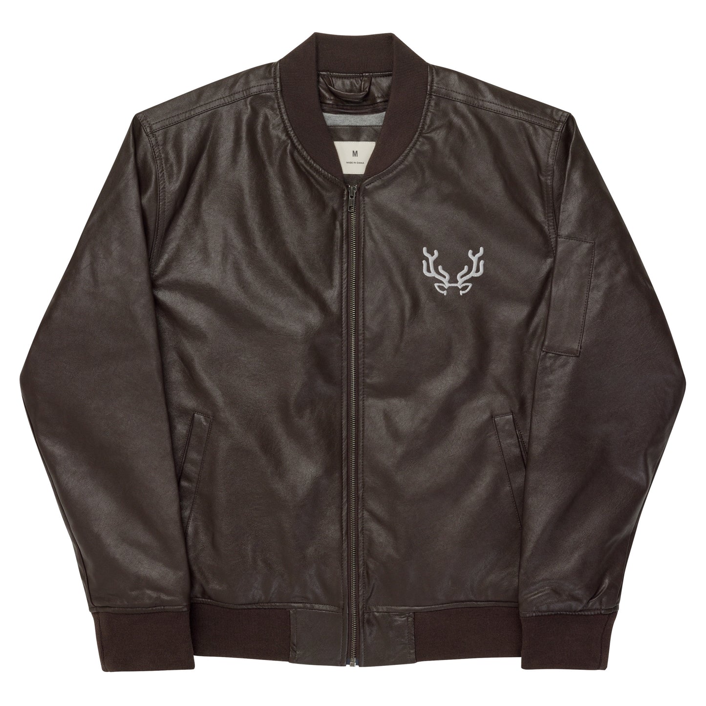 Deer Leather Bomber Jacket