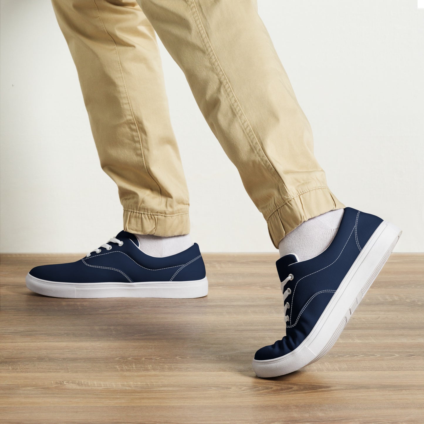Navy-Blue Men’s lace-up canvas shoes