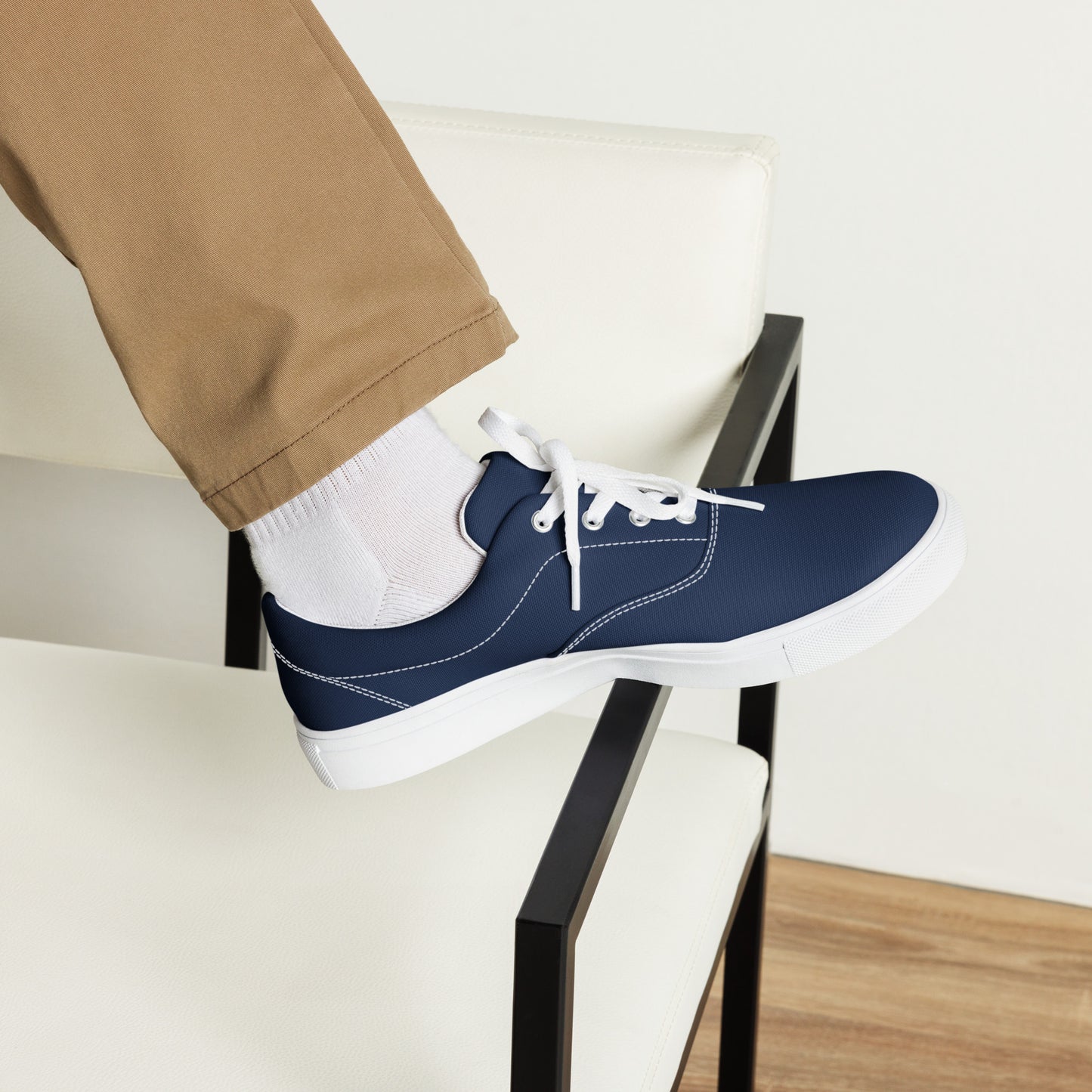 Navy-Blue Men’s lace-up canvas shoes