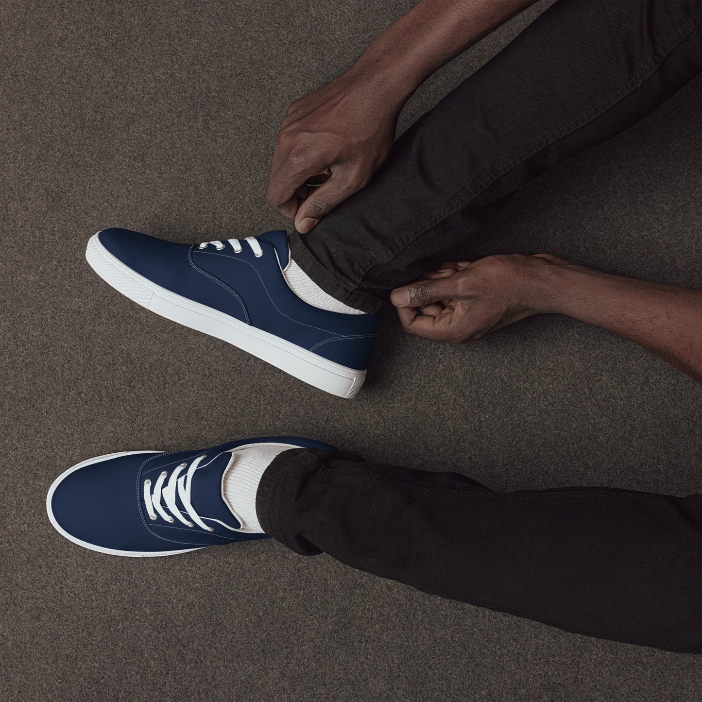 Navy-Blue Men’s lace-up canvas shoes
