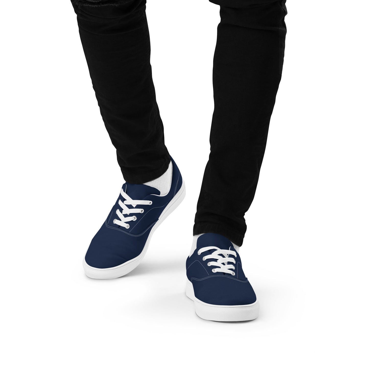 Navy-Blue Men’s lace-up canvas shoes