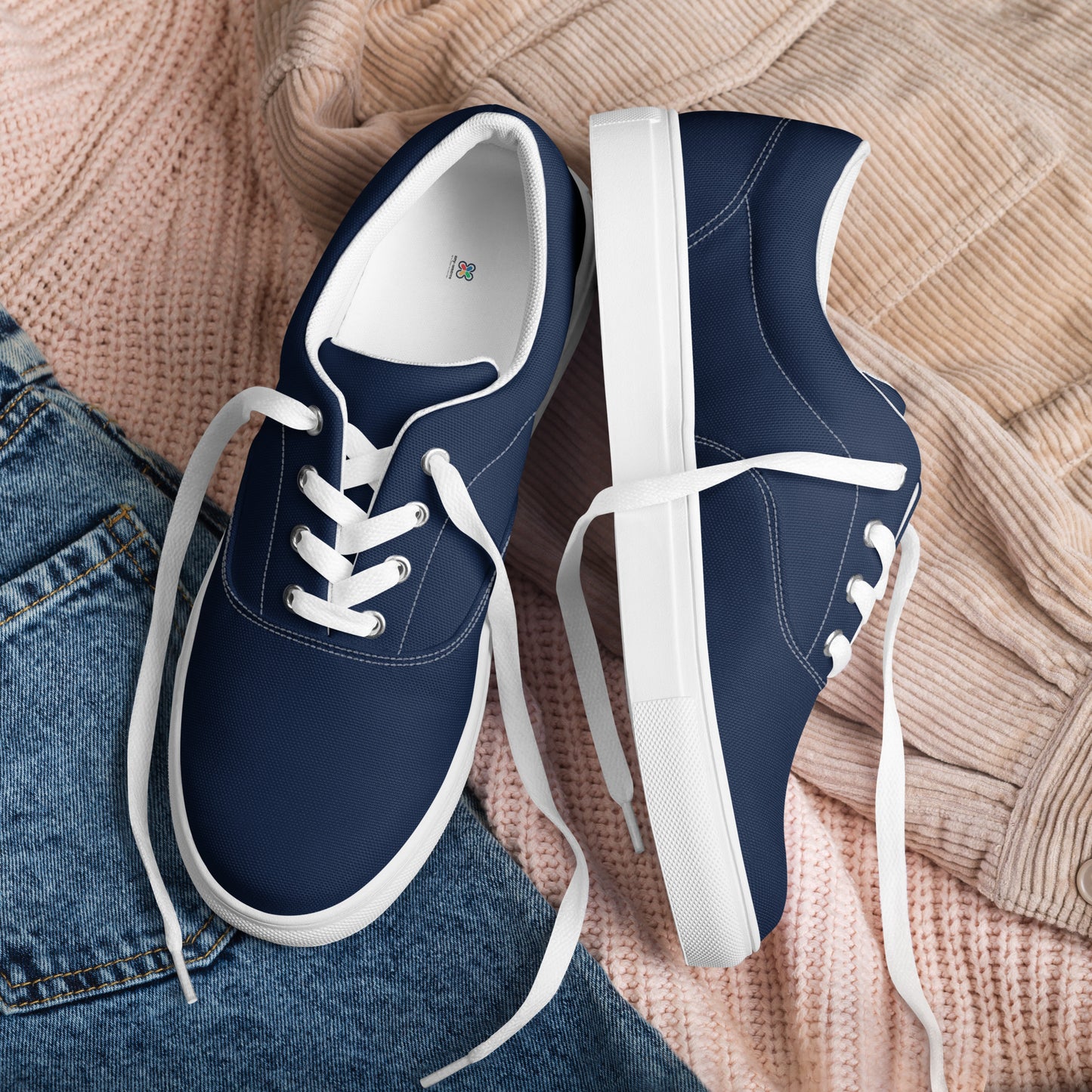 Navy-Blue Men’s lace-up canvas shoes
