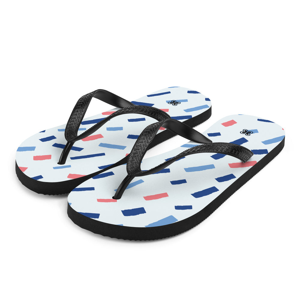 Colorful dashes Flip-Flops