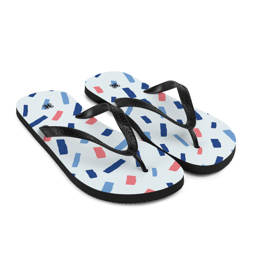 Colorful dashes Flip-Flops