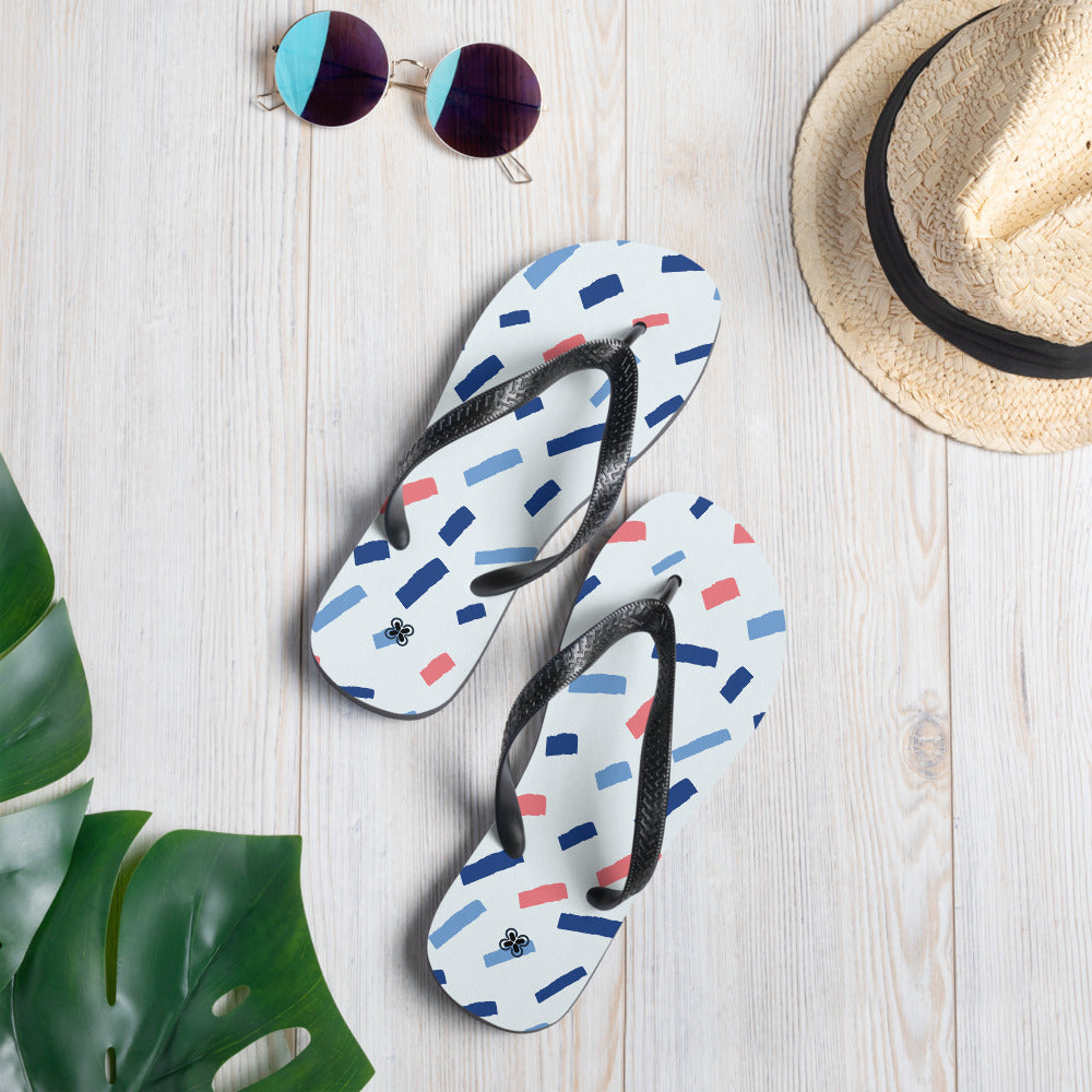Colorful dashes Flip-Flops