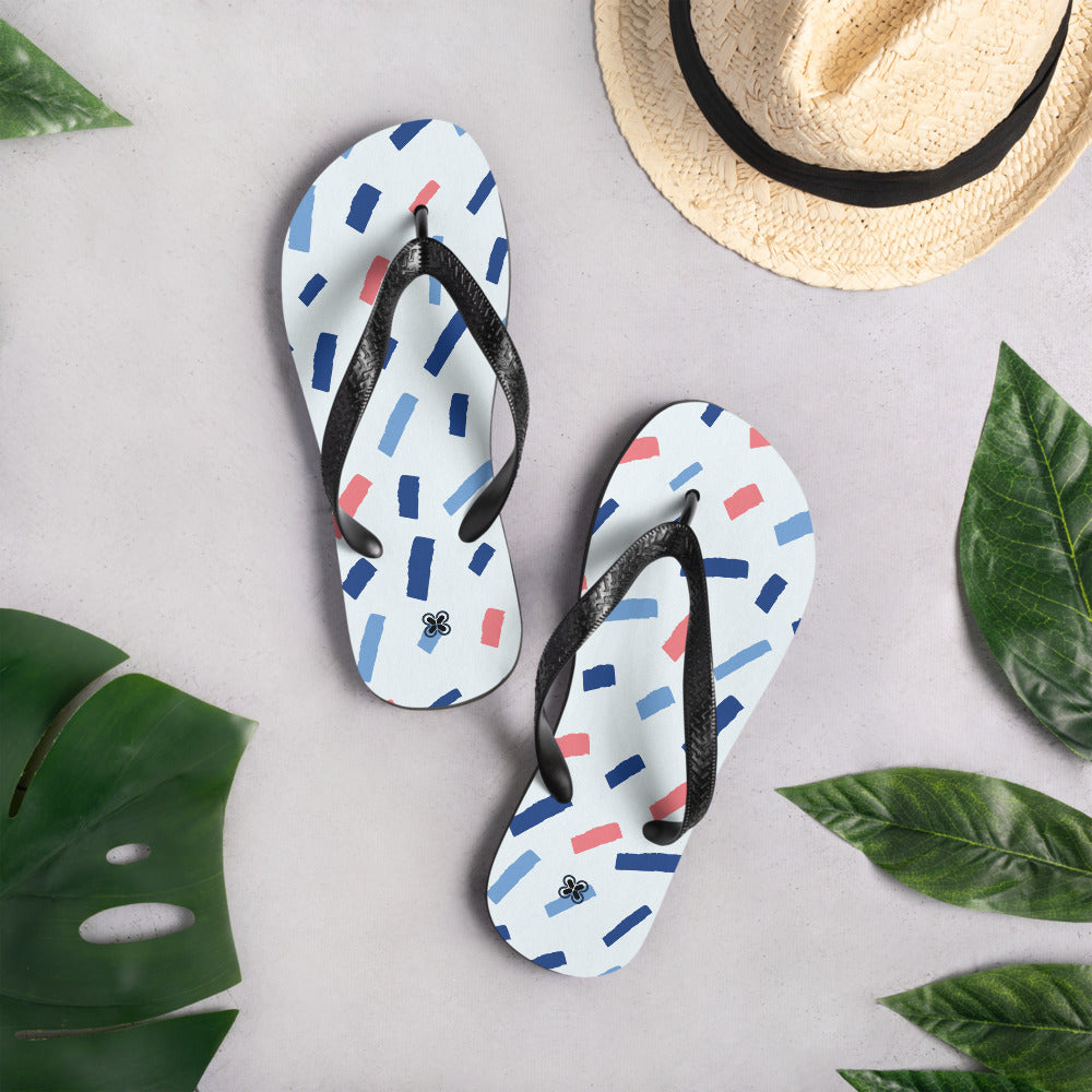 Colorful dashes Flip-Flops