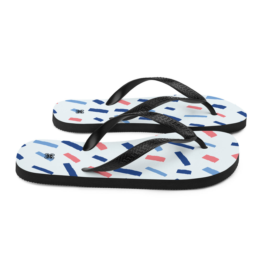 Colorful dashes Flip-Flops