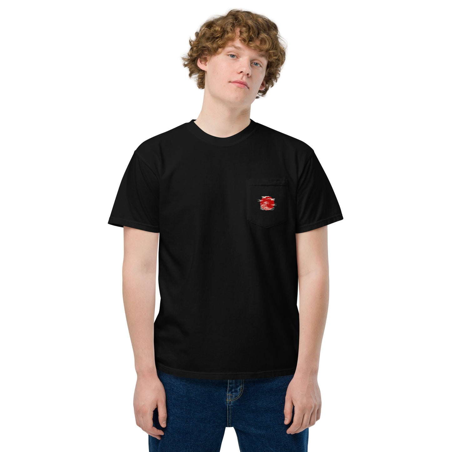 Japan Unisex garment-dyed pocket t-shirt