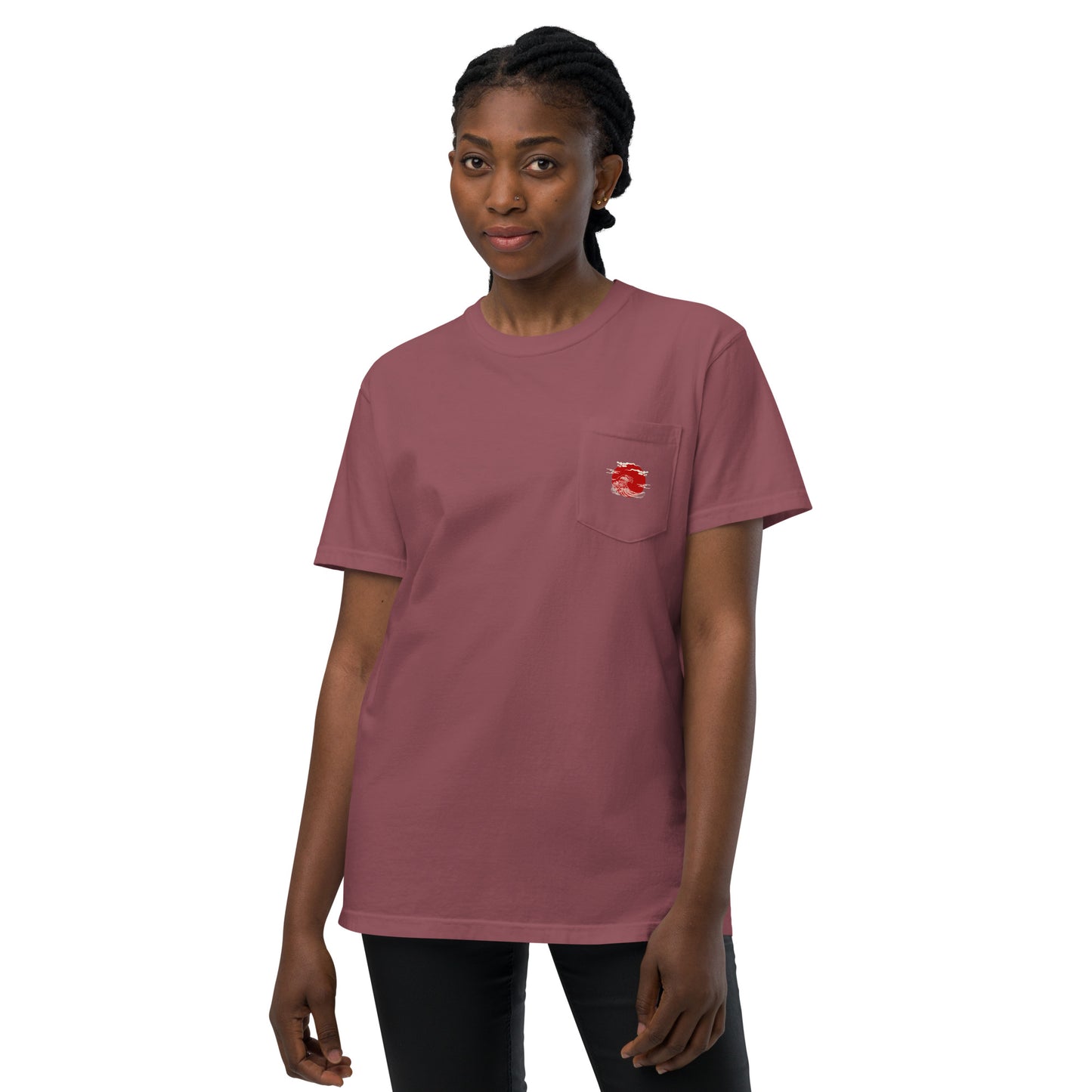 Japan Unisex garment-dyed pocket t-shirt