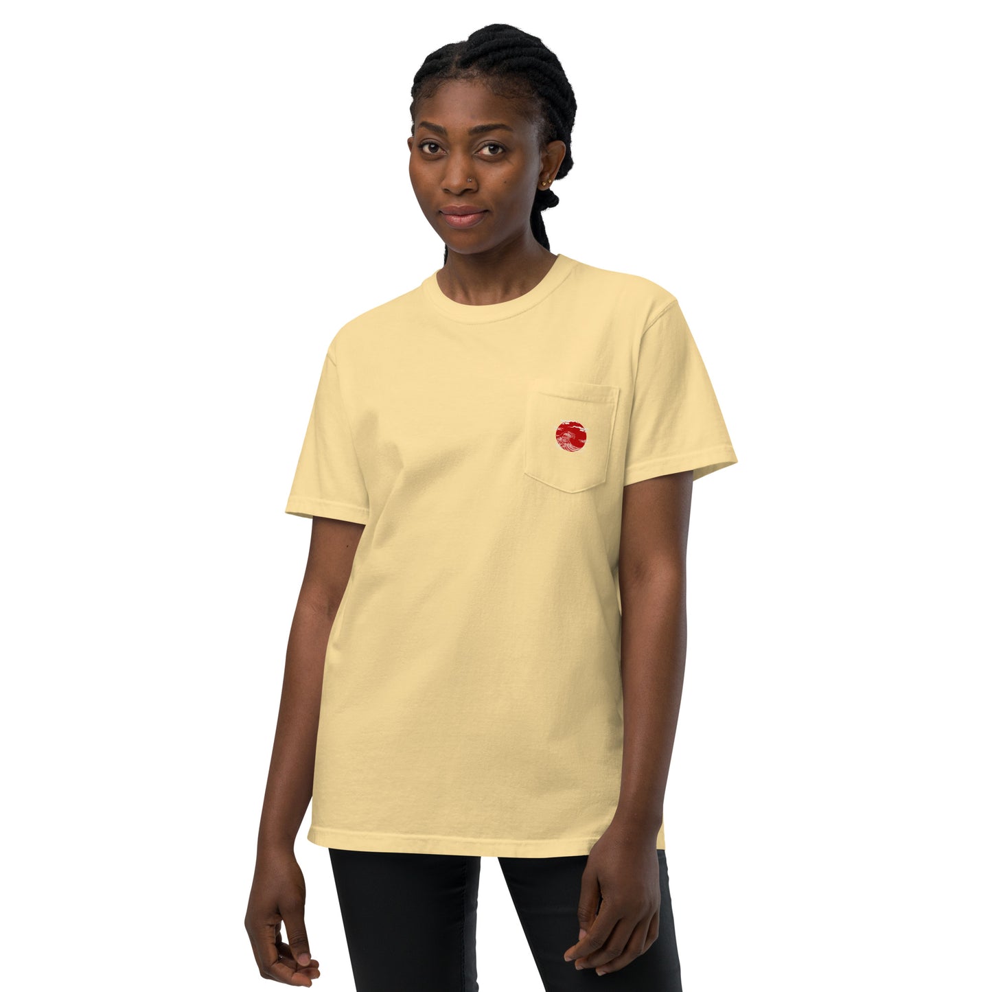 Japan Unisex garment-dyed pocket t-shirt
