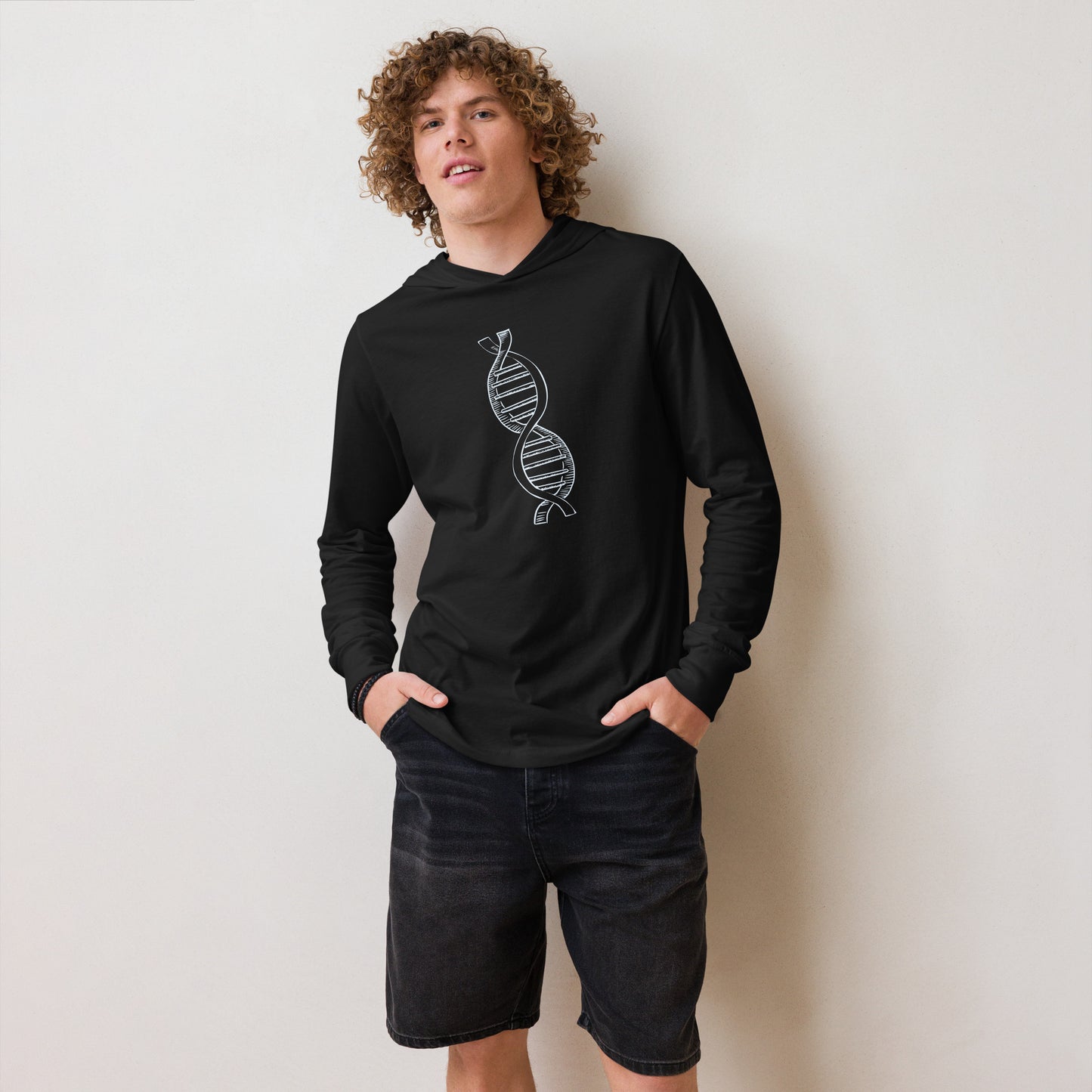 DNA Hooded long-sleeve tee