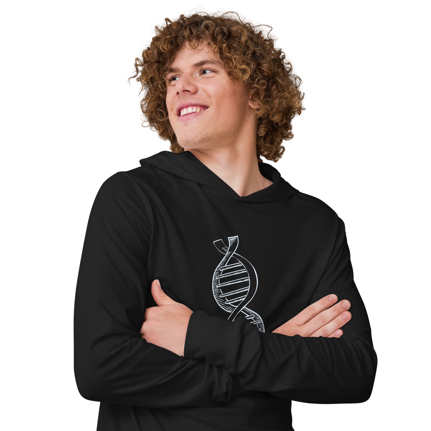 DNA Hooded long-sleeve tee