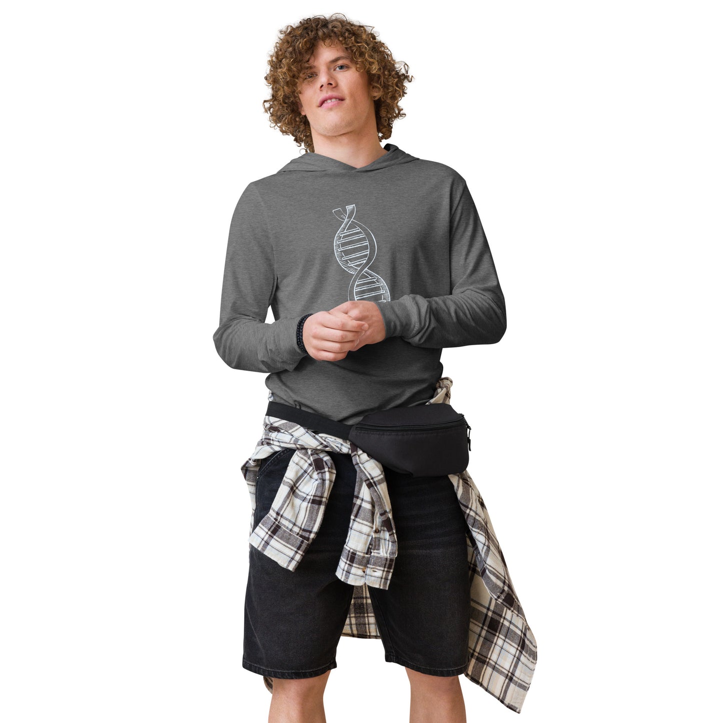 DNA Hooded long-sleeve tee