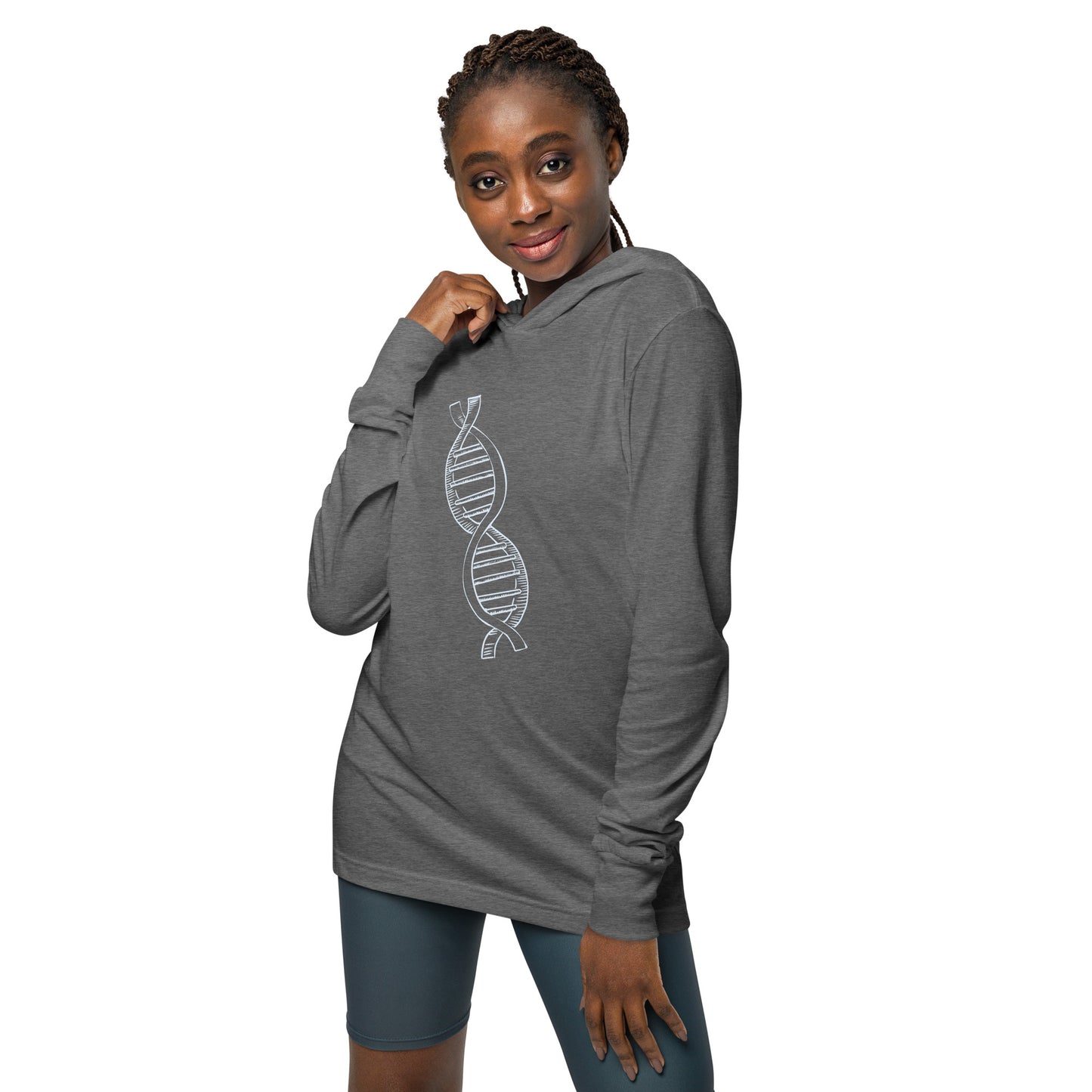 DNA Hooded long-sleeve tee