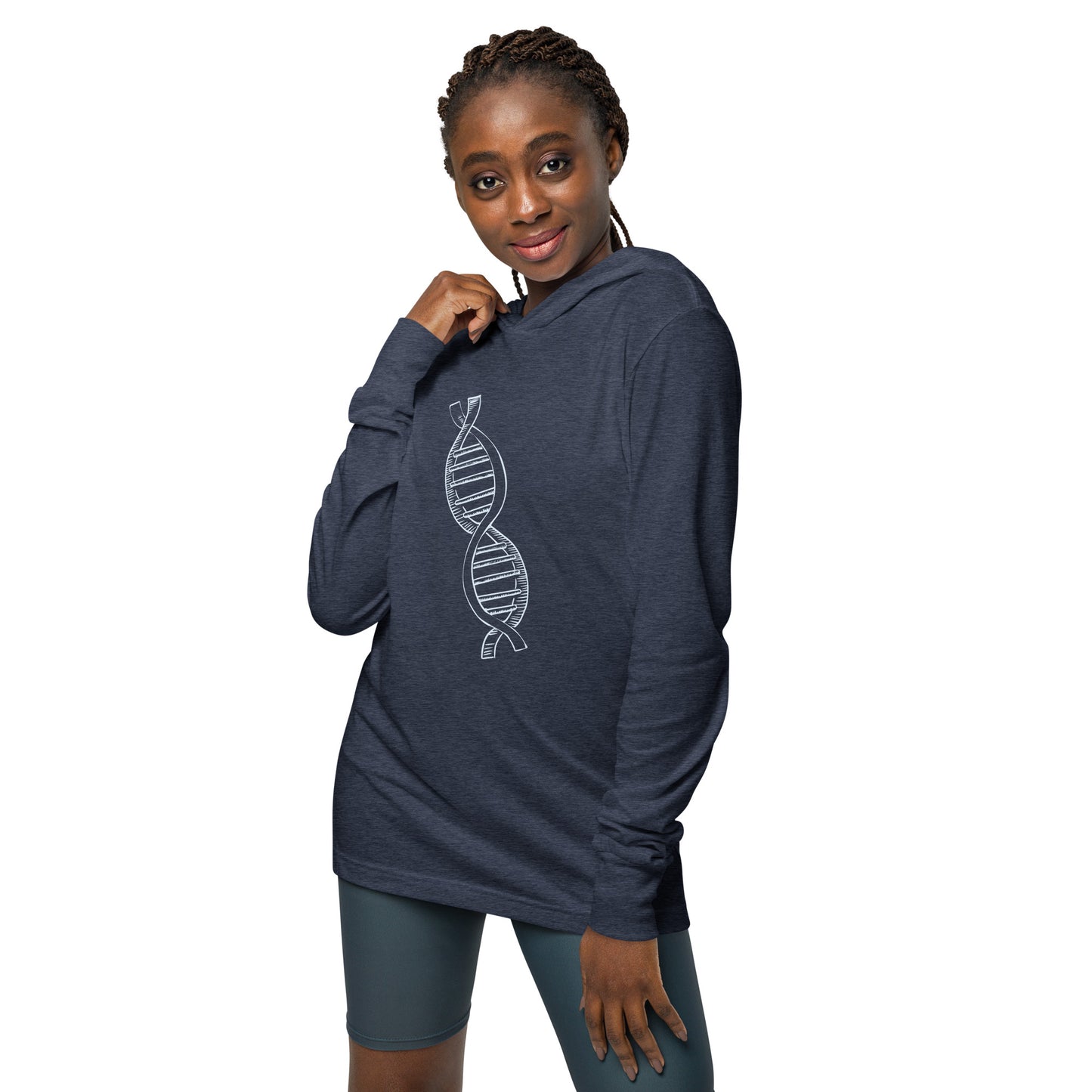 DNA Hooded long-sleeve tee
