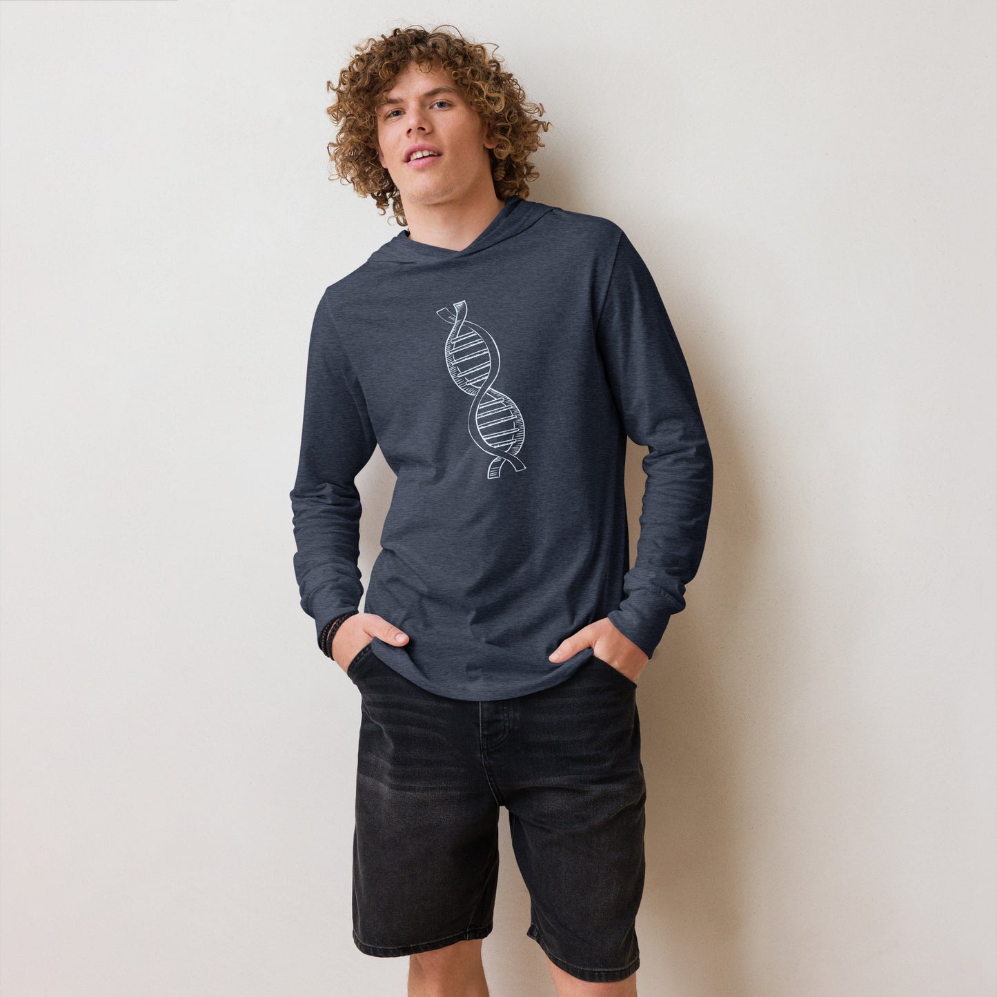 DNA Hooded long-sleeve tee