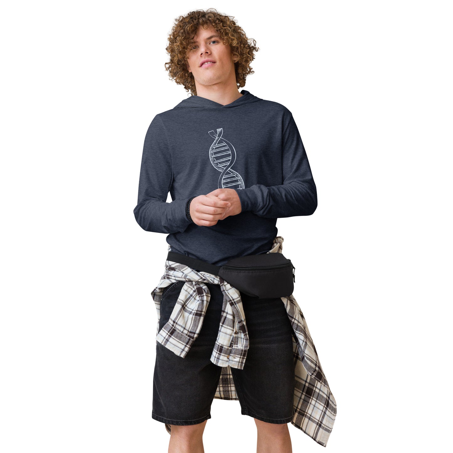 DNA Hooded long-sleeve tee