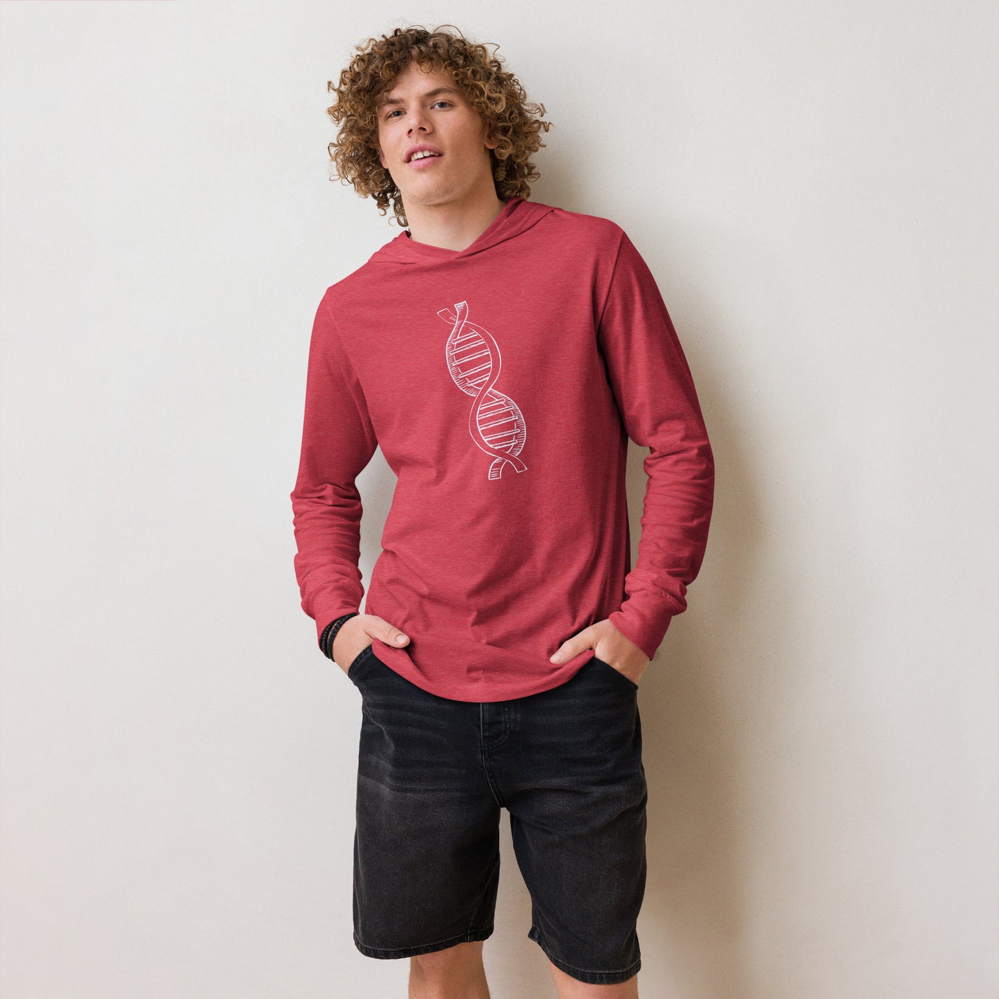 DNA Hooded long-sleeve tee