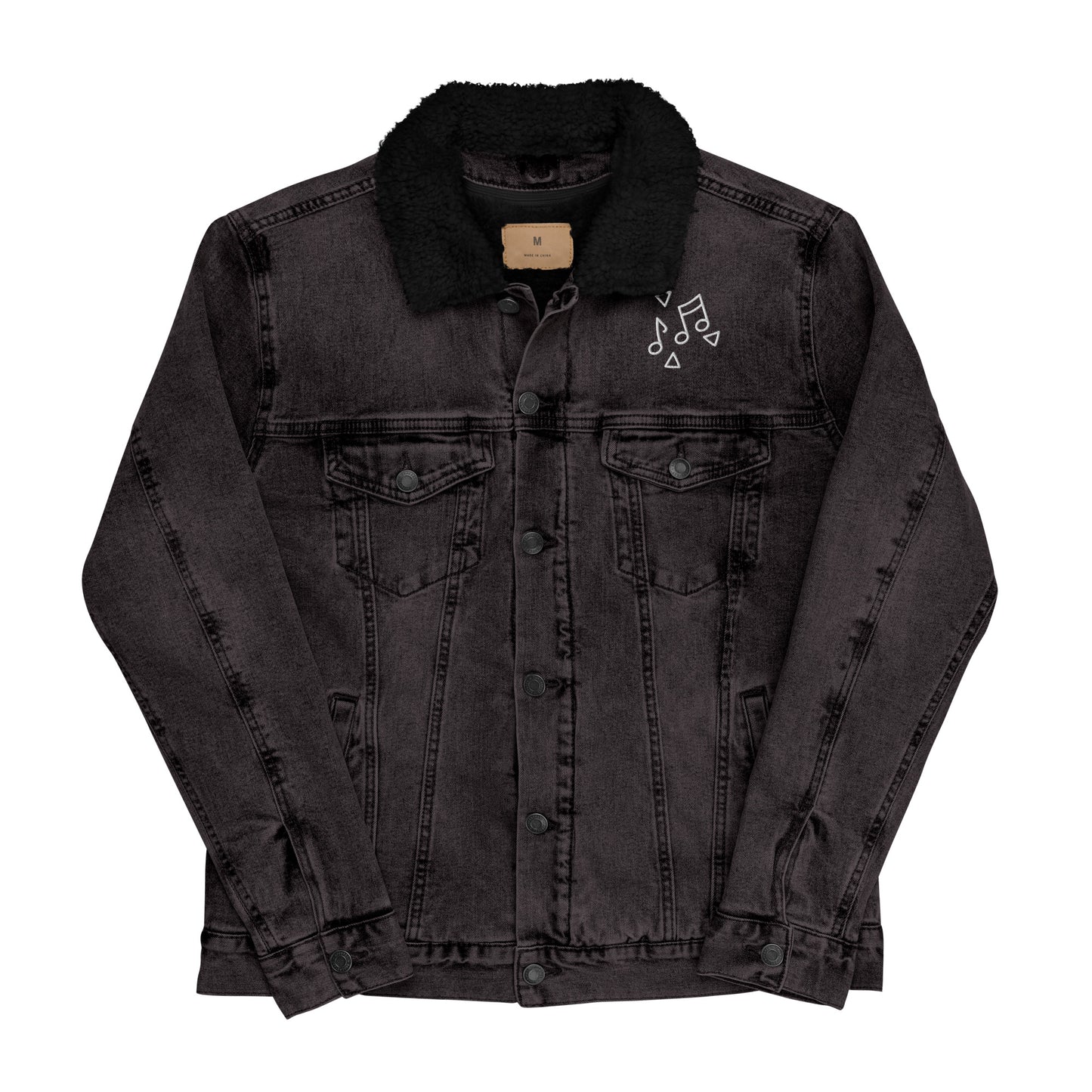 Musical denim sherpa jacket