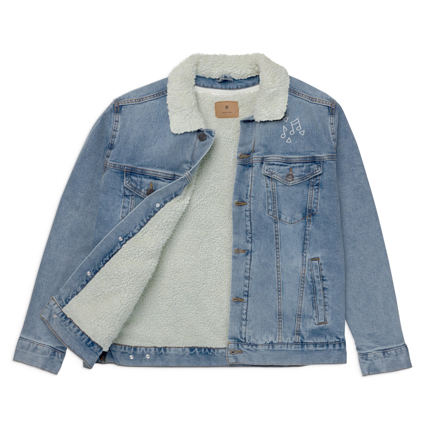 Musical denim sherpa jacket