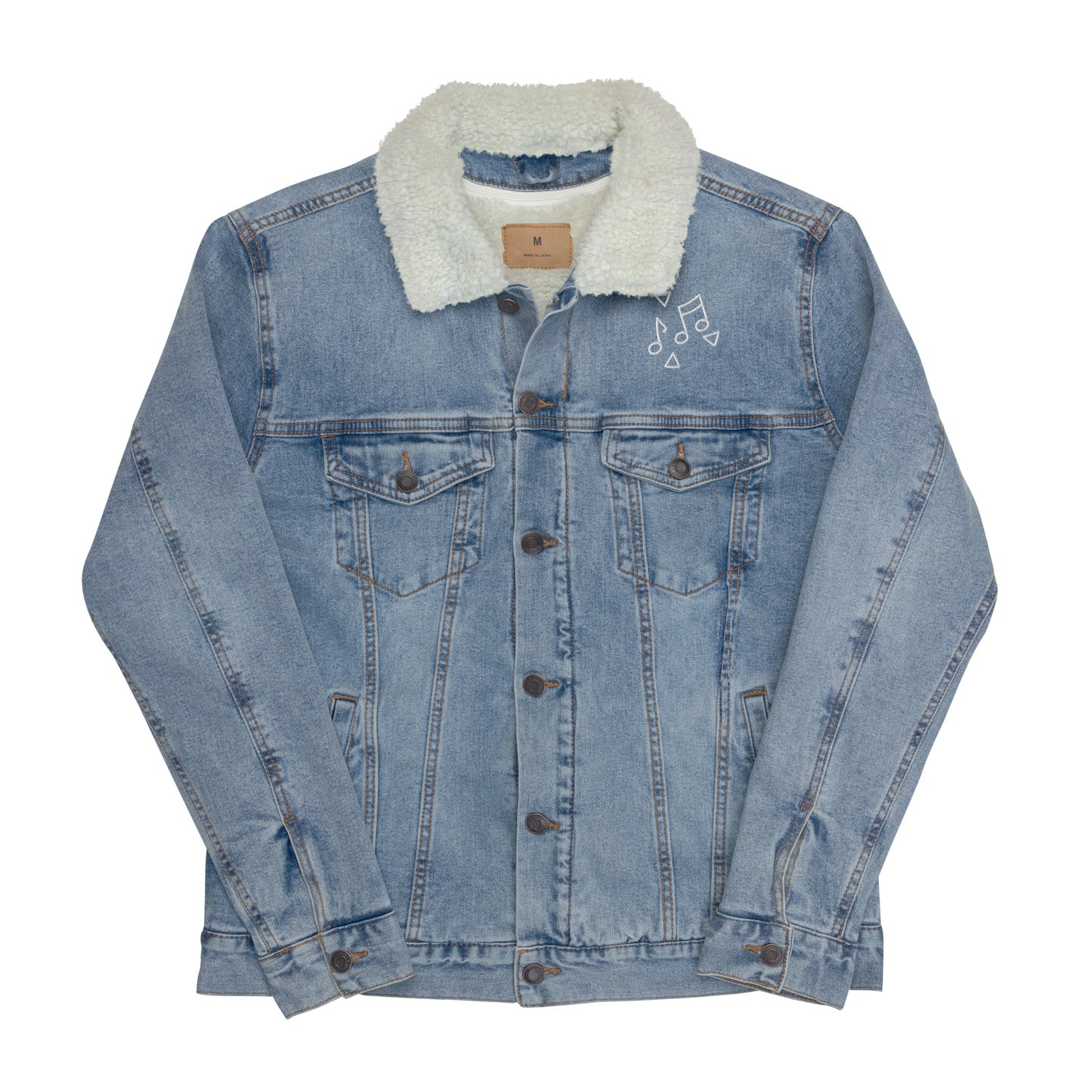 Musical denim sherpa jacket