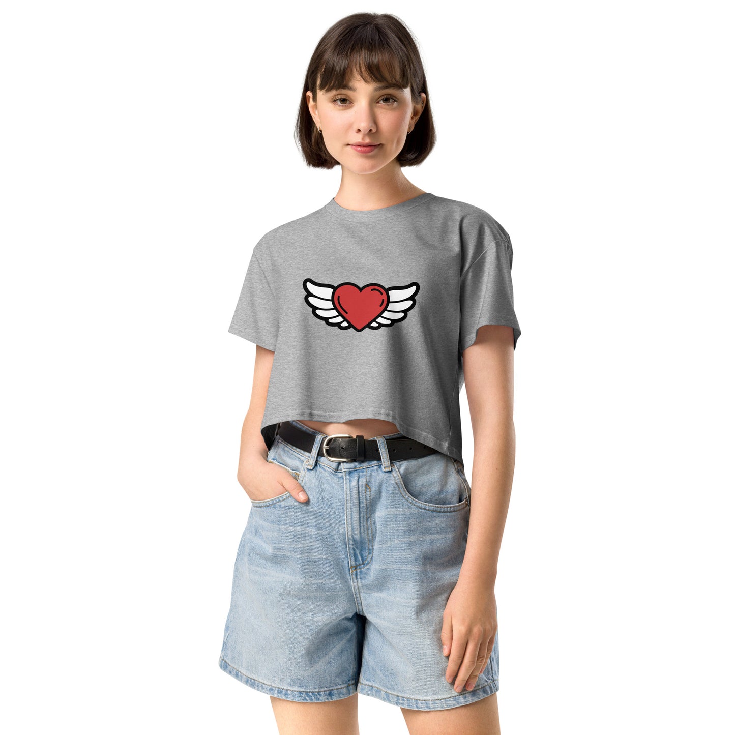 Heart-Angel Women’s crop top