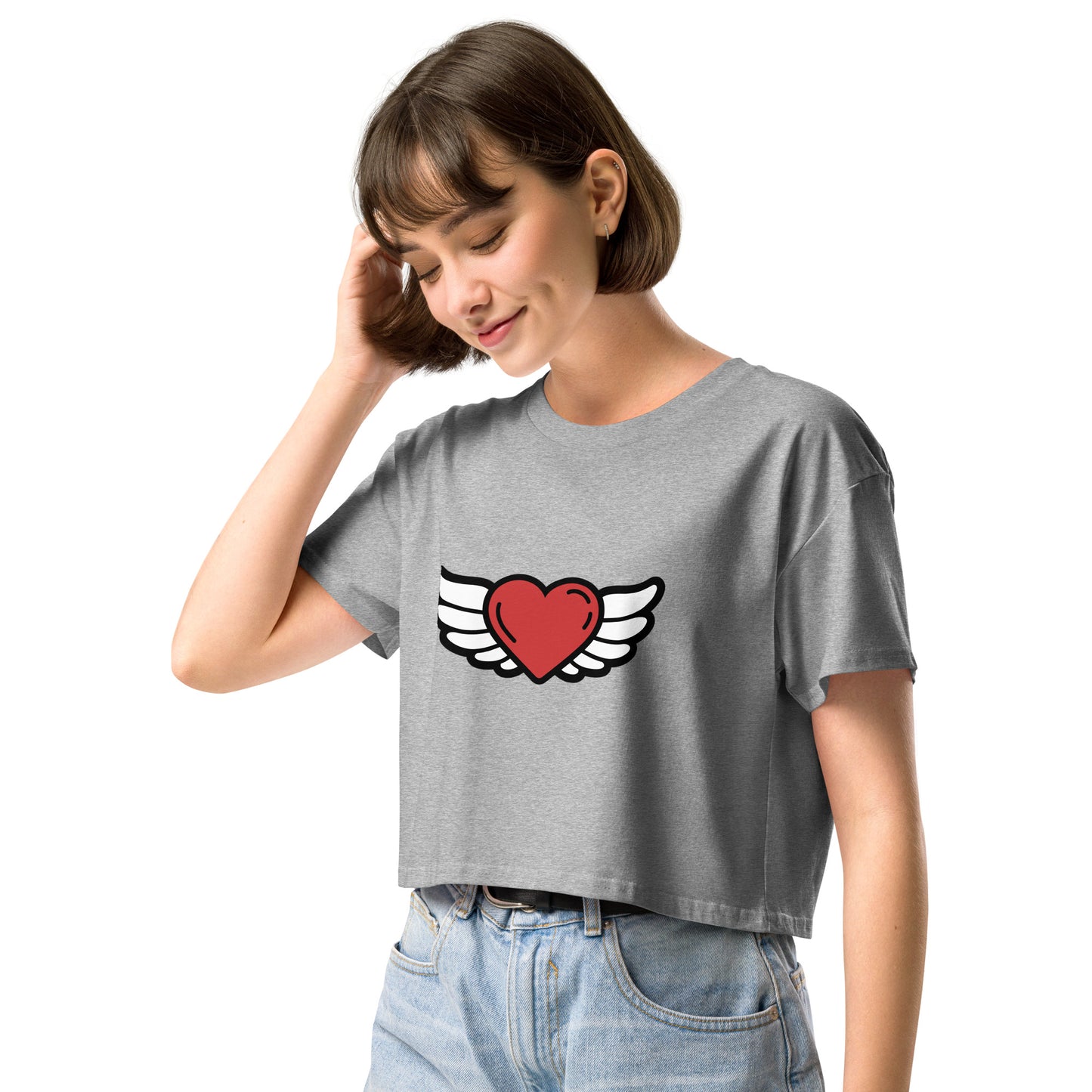 Heart-Angel Women’s crop top