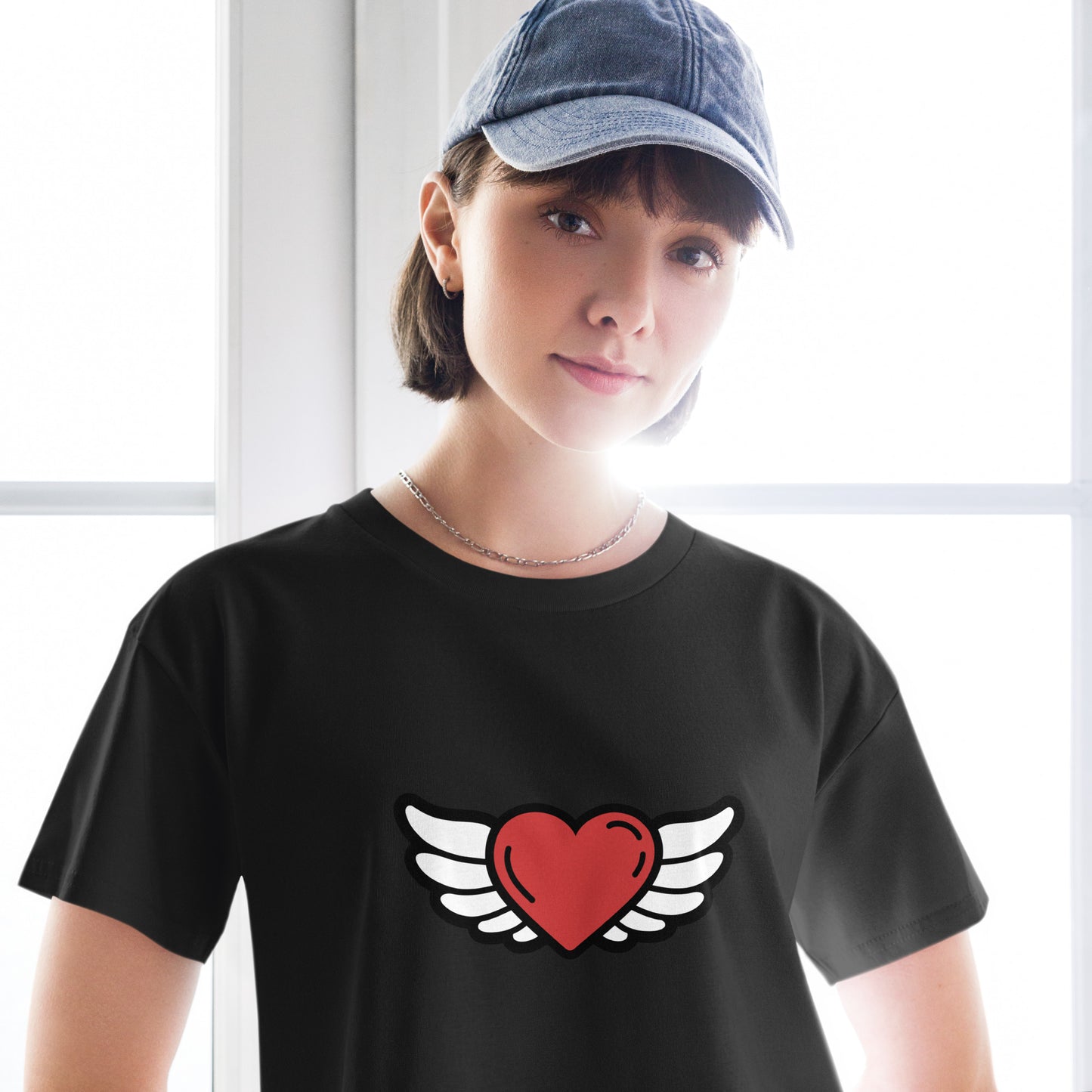 Heart-Angel Women’s crop top