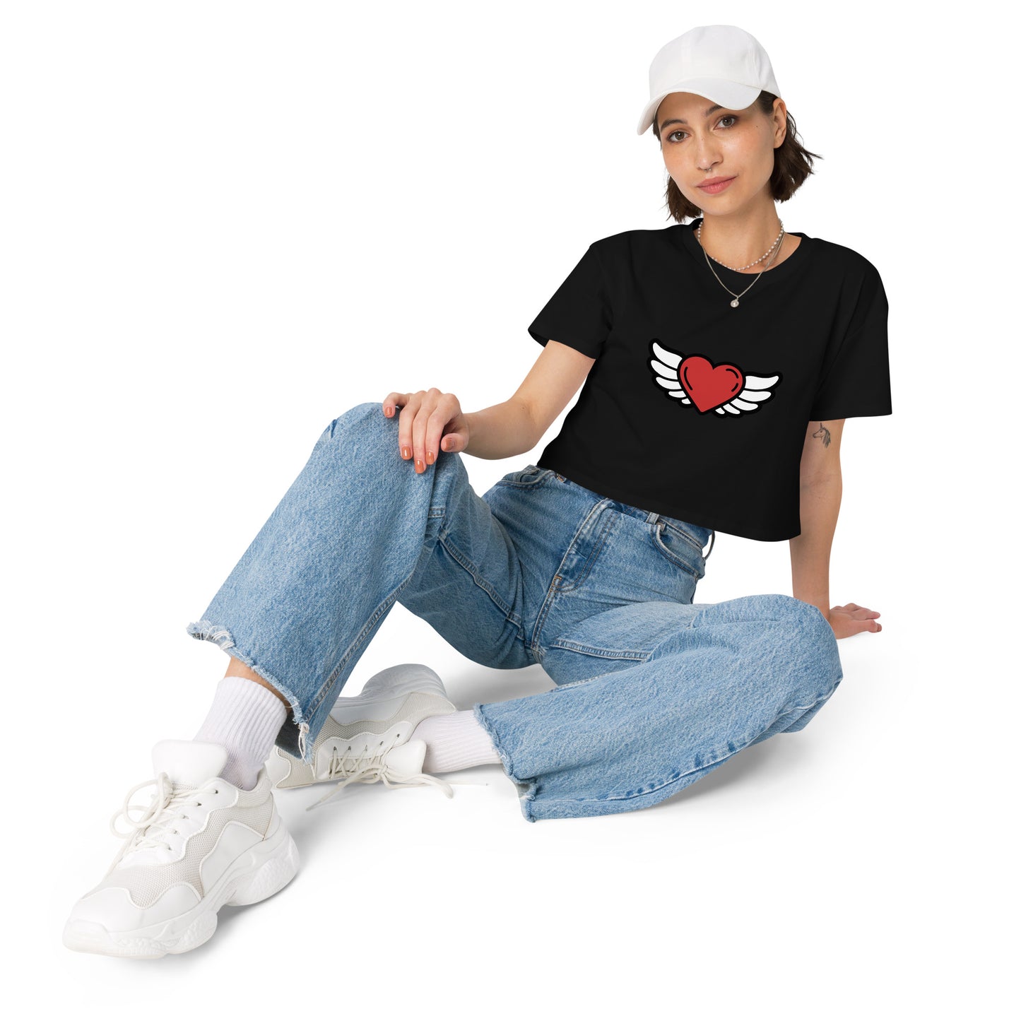 Heart-Angel Women’s crop top
