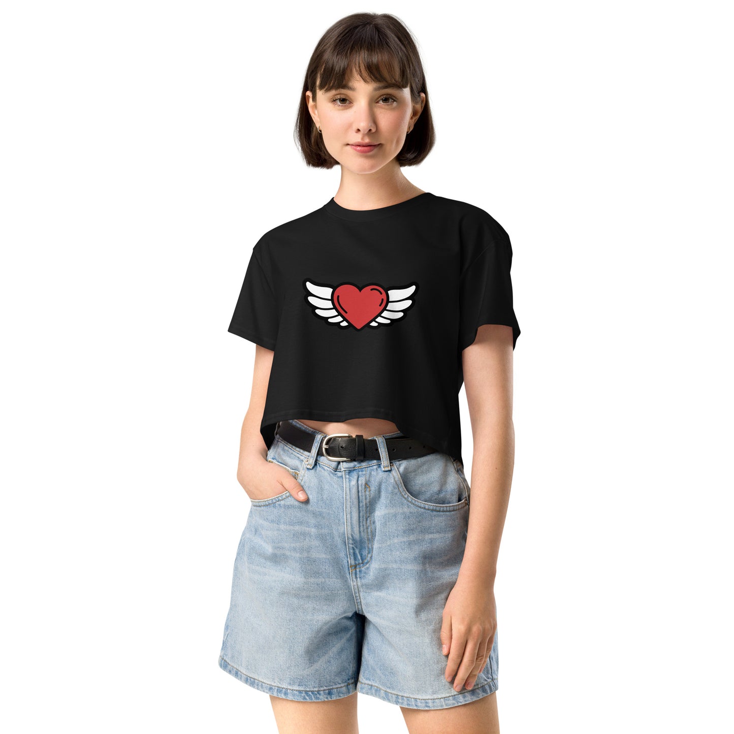 Heart-Angel Women’s crop top