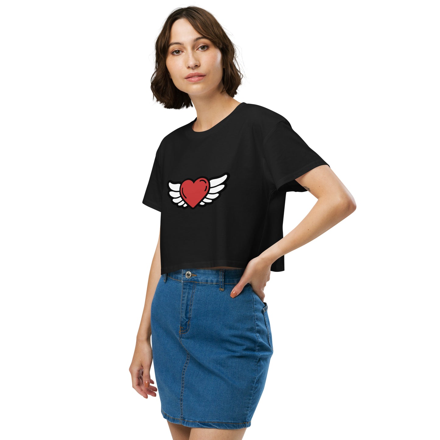 Heart-Angel Women’s crop top