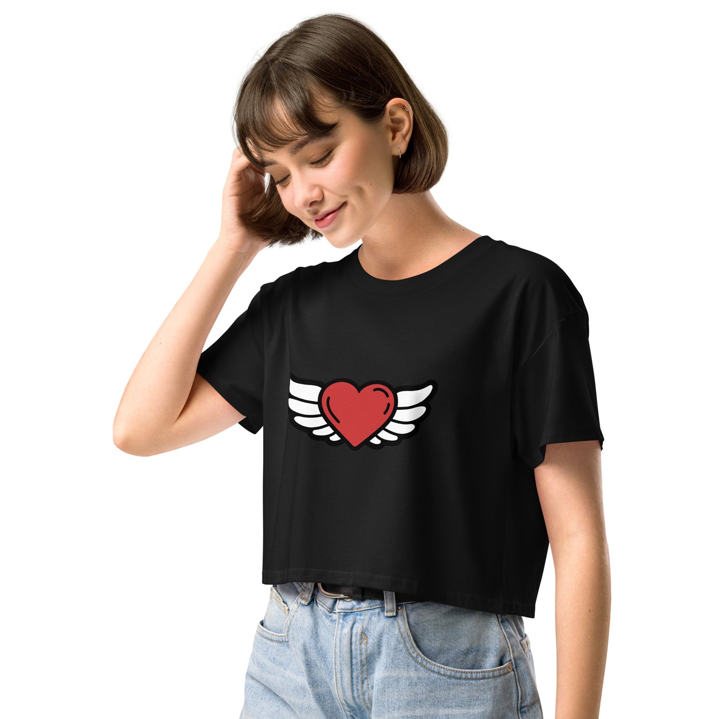 Heart-Angel Women’s crop top