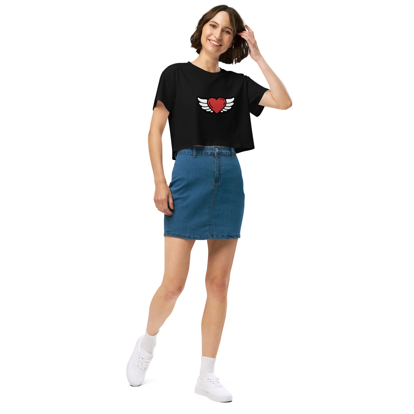 Heart-Angel Women’s crop top