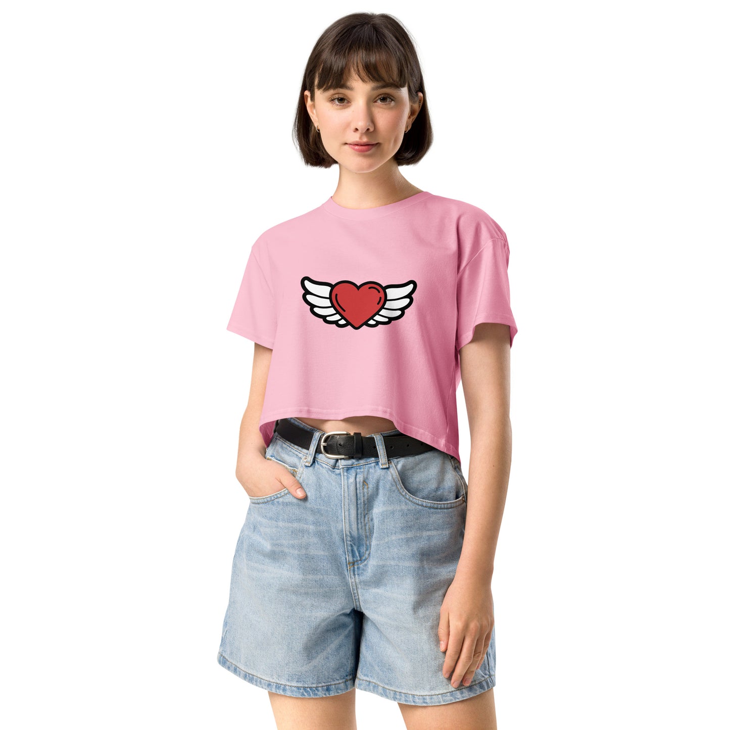 Heart-Angel Women’s crop top