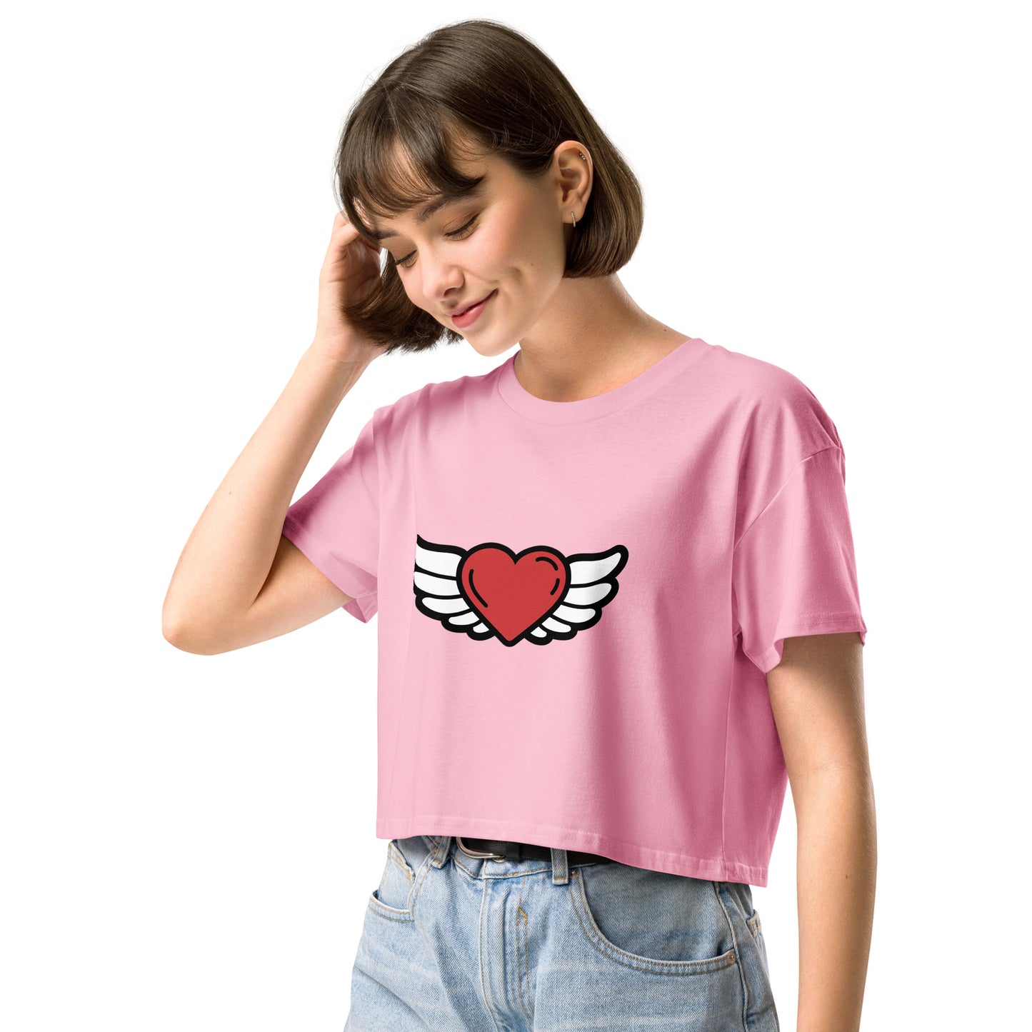 Heart-Angel Women’s crop top