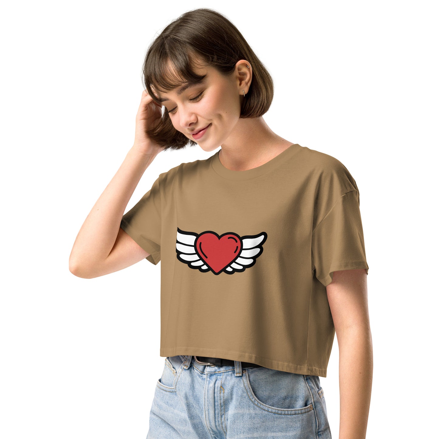 Heart-Angel Women’s crop top