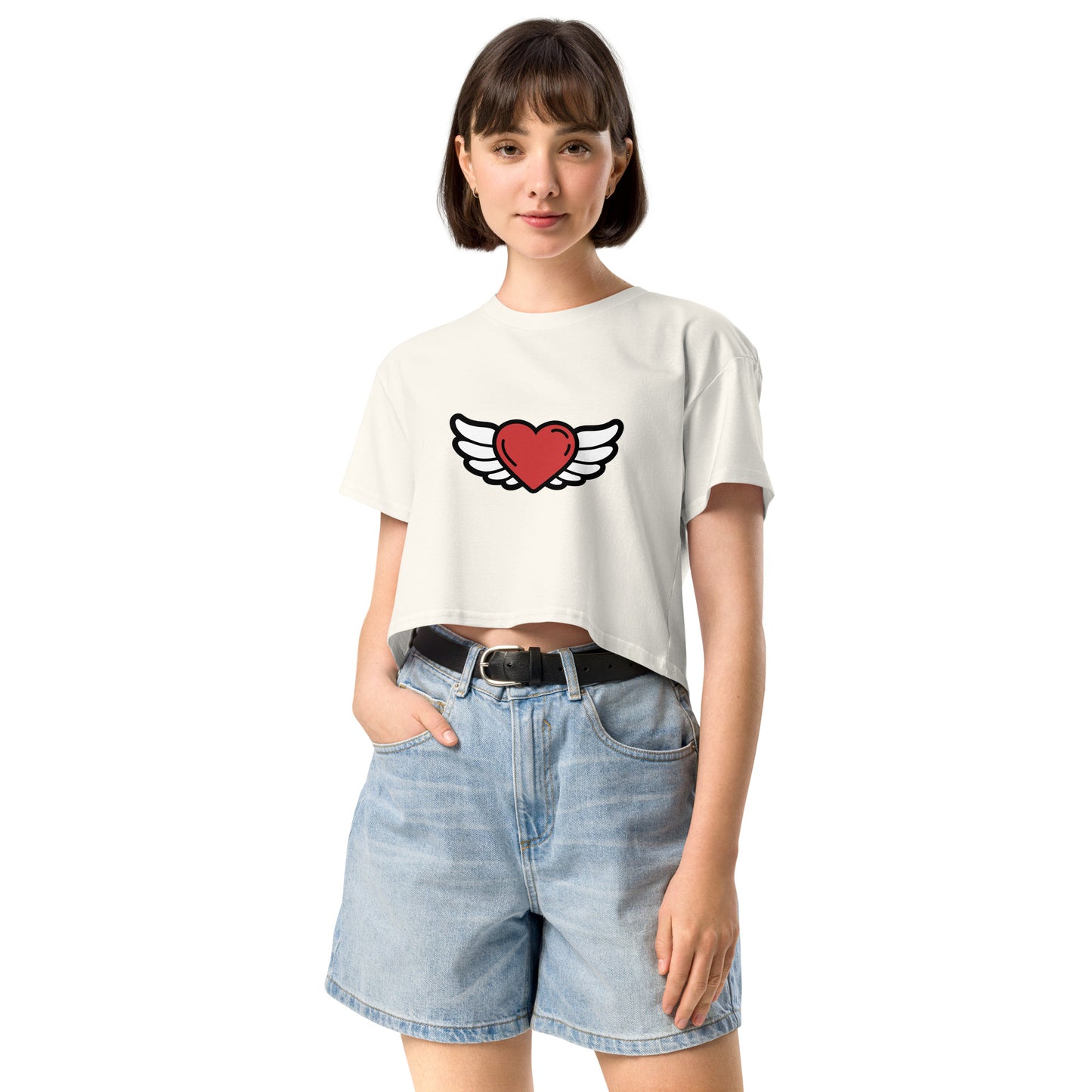 Heart-Angel Women’s crop top
