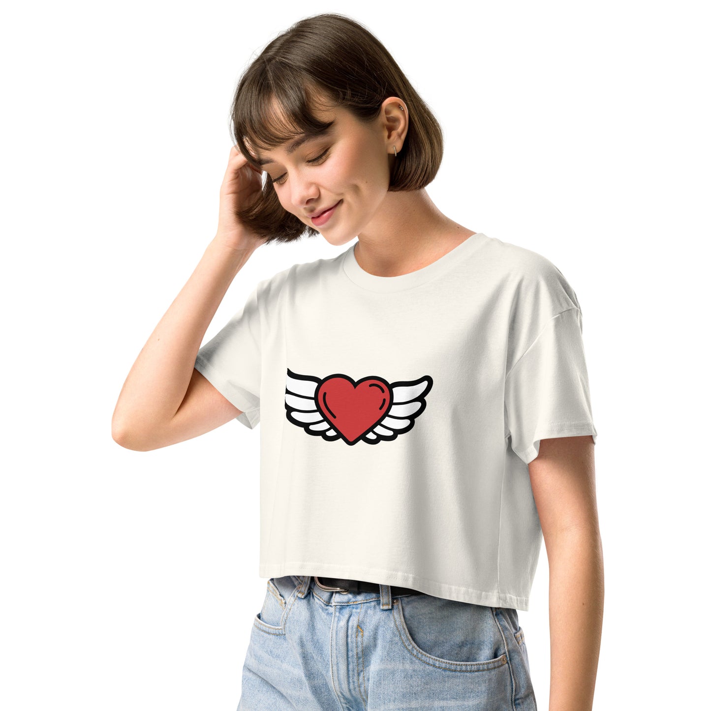 Heart-Angel Women’s crop top