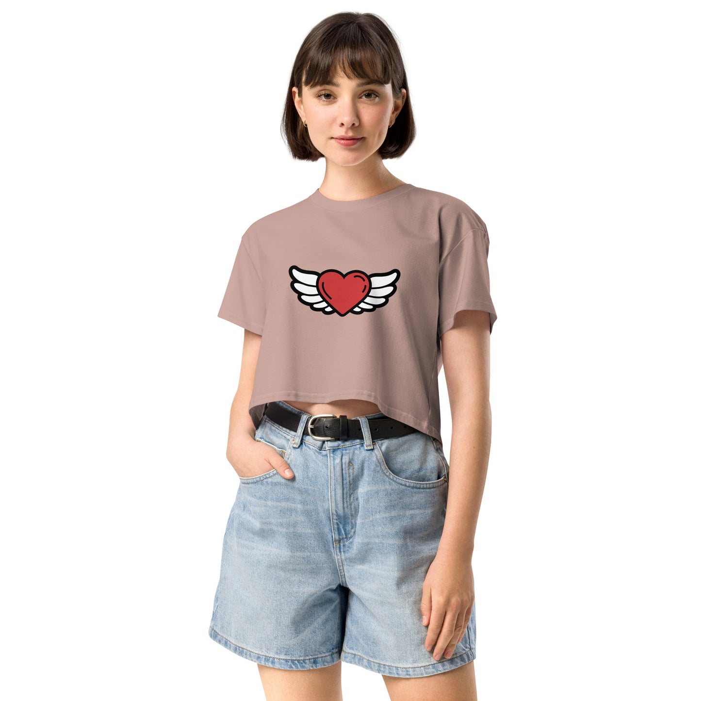 Heart-Angel Women’s crop top