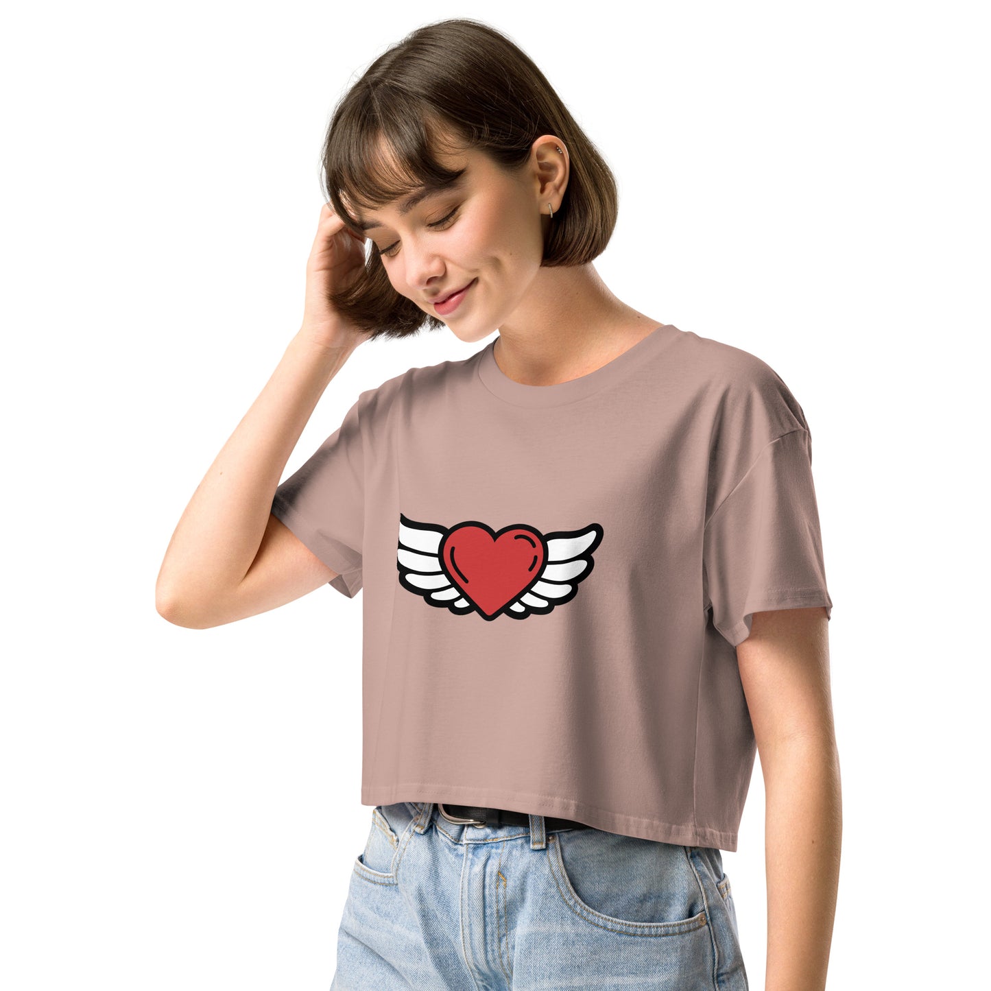 Heart-Angel Women’s crop top