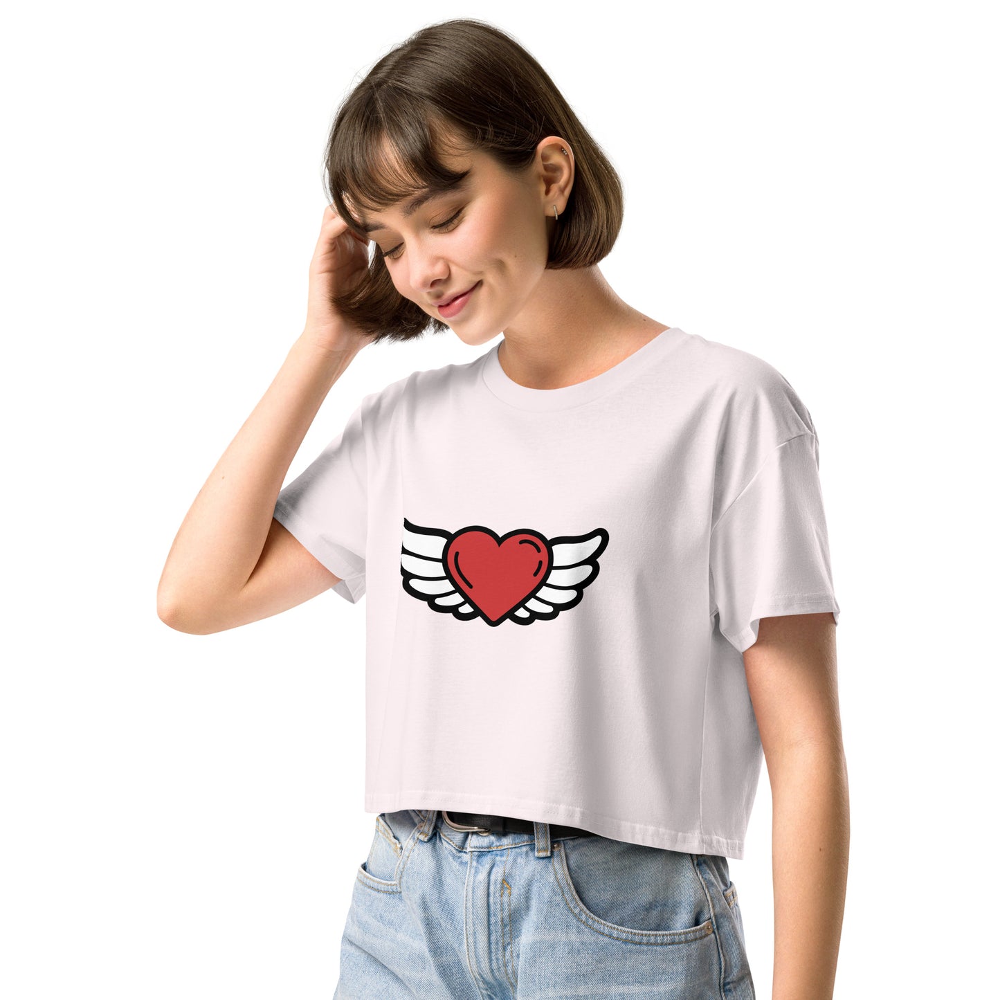 Heart-Angel Women’s crop top