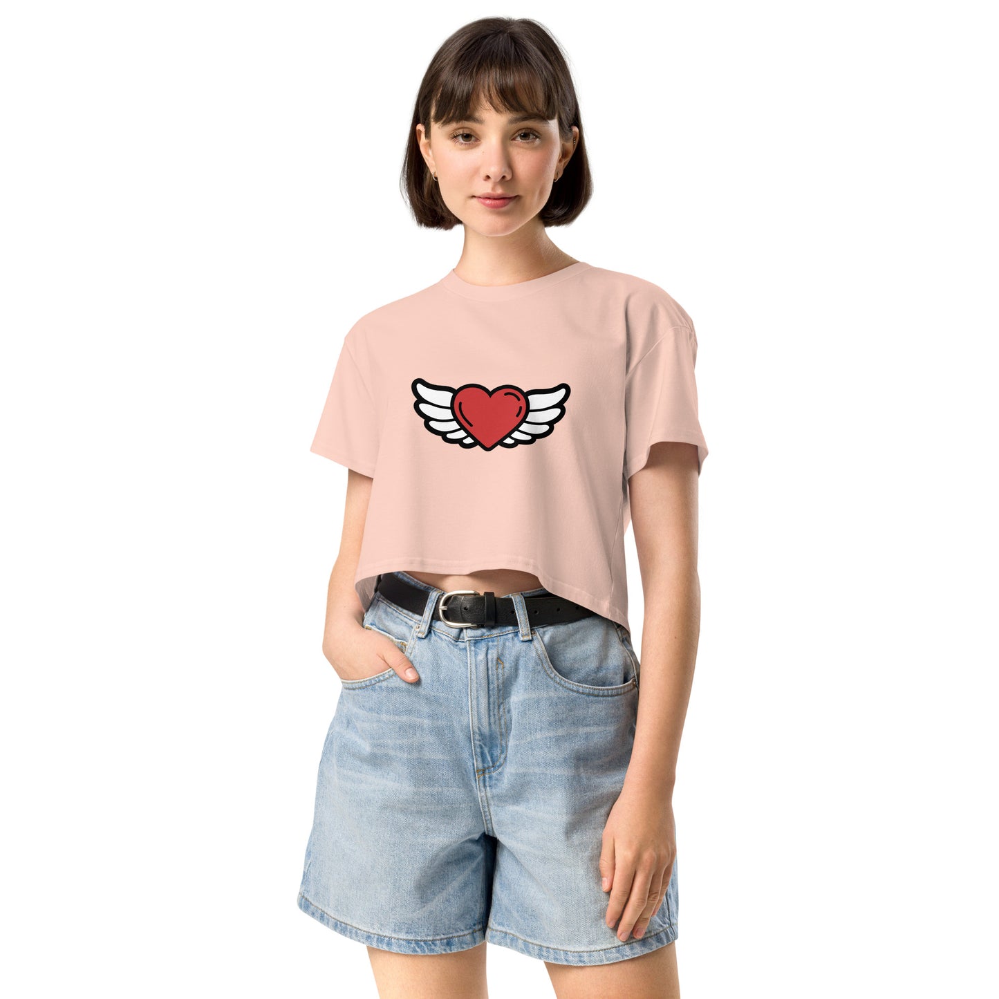Heart-Angel Women’s crop top