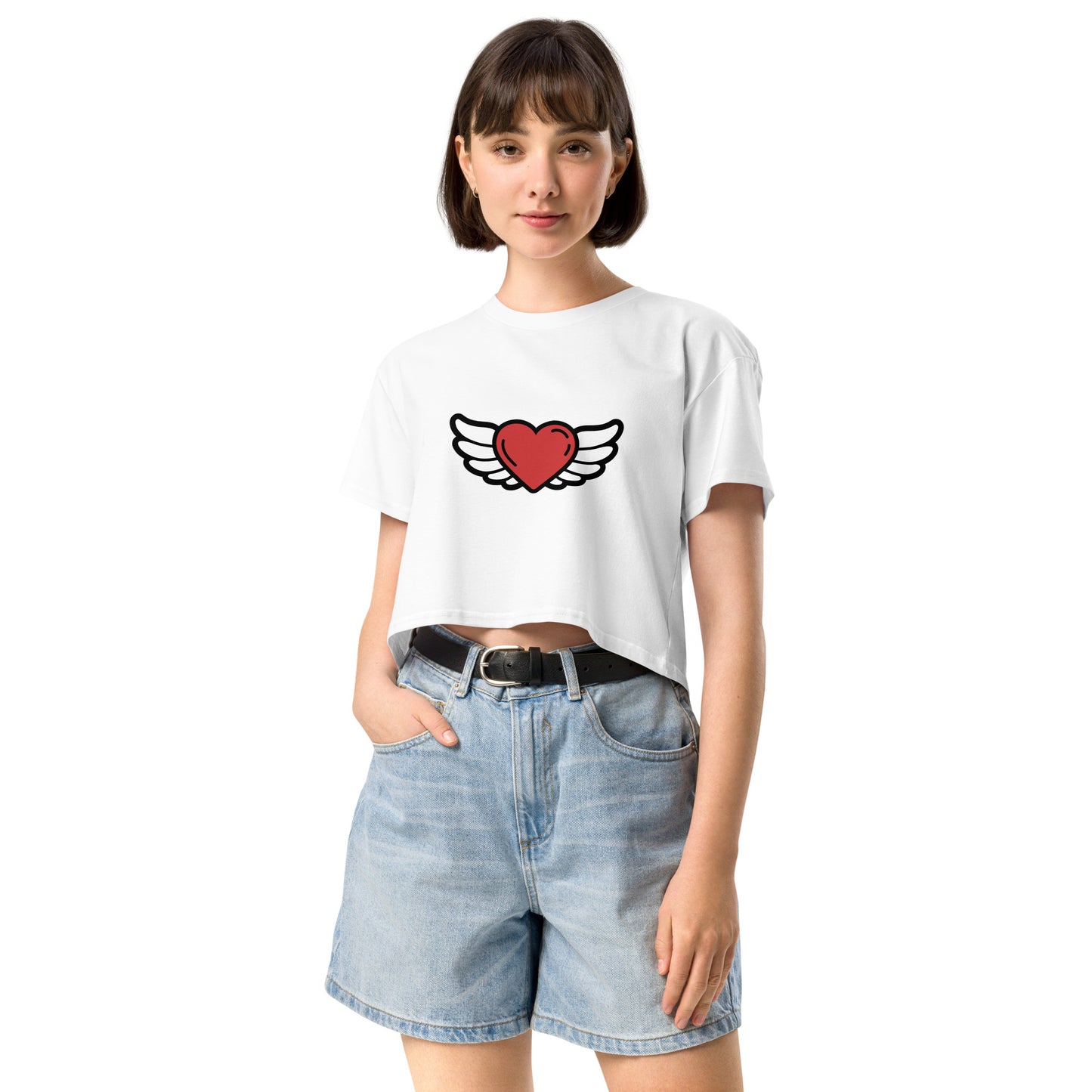 Heart-Angel Women’s crop top