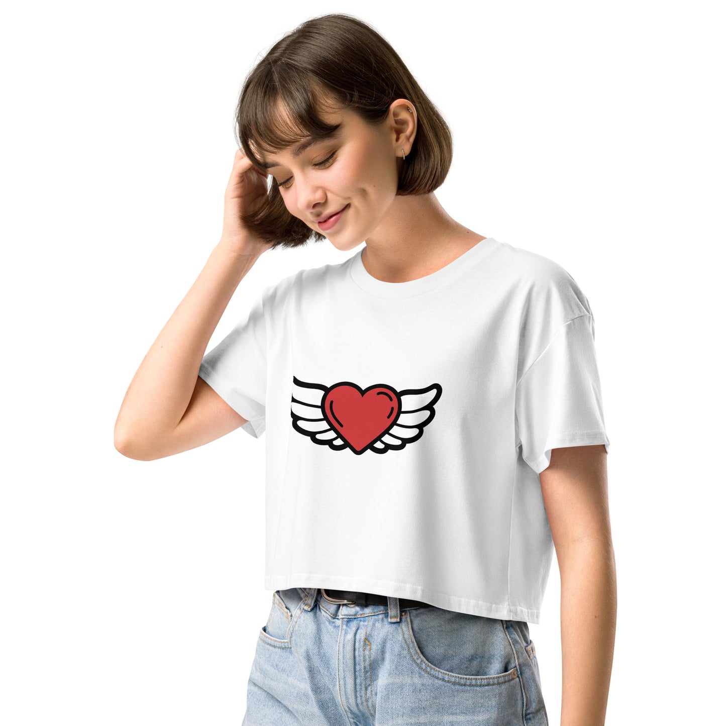Heart-Angel Women’s crop top