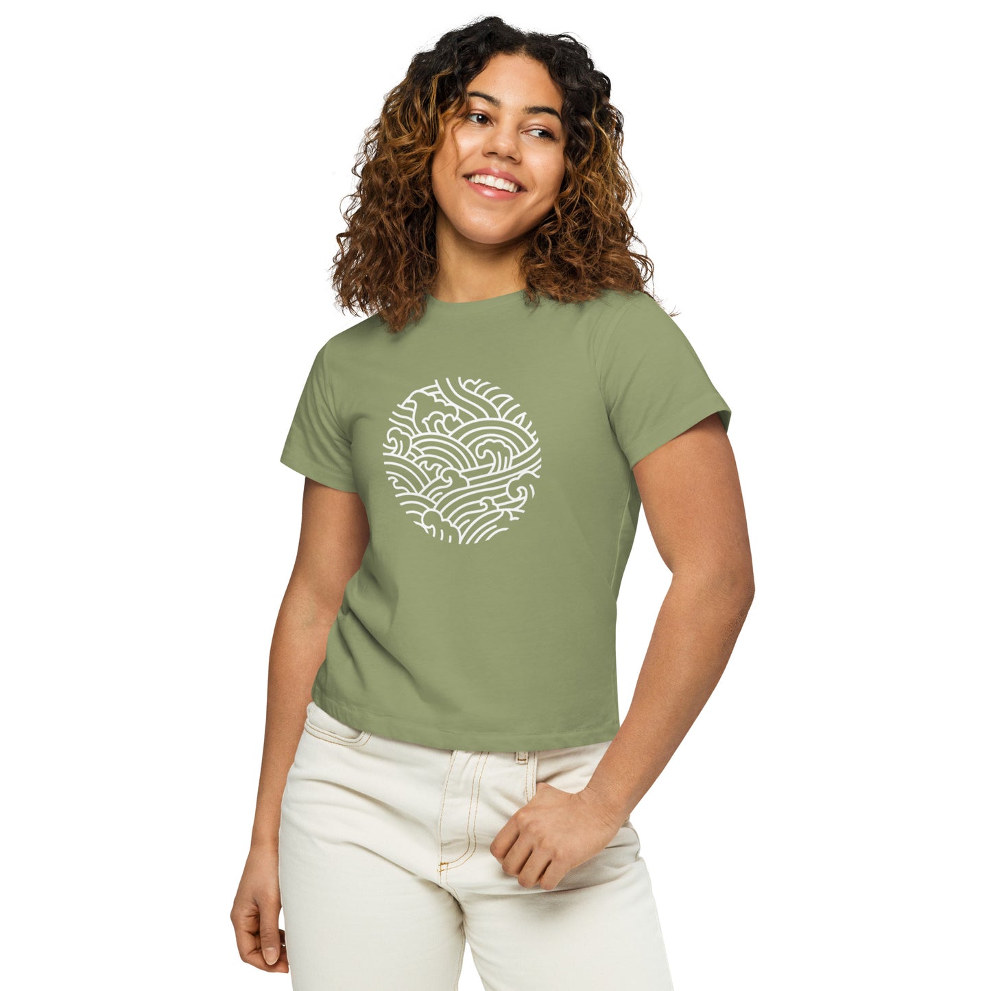 Women’s Waves high-waisted t-shirt