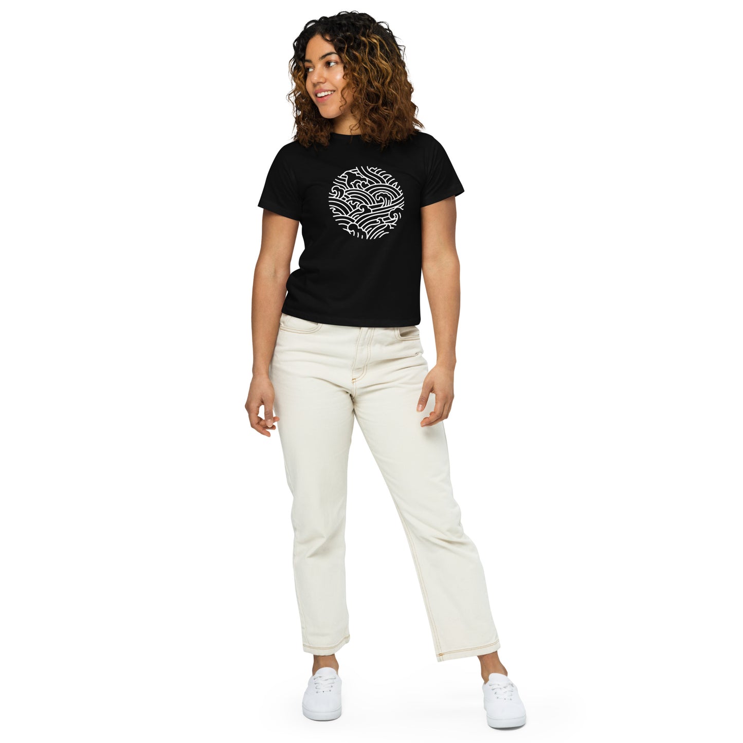 Women’s Waves high-waisted t-shirt