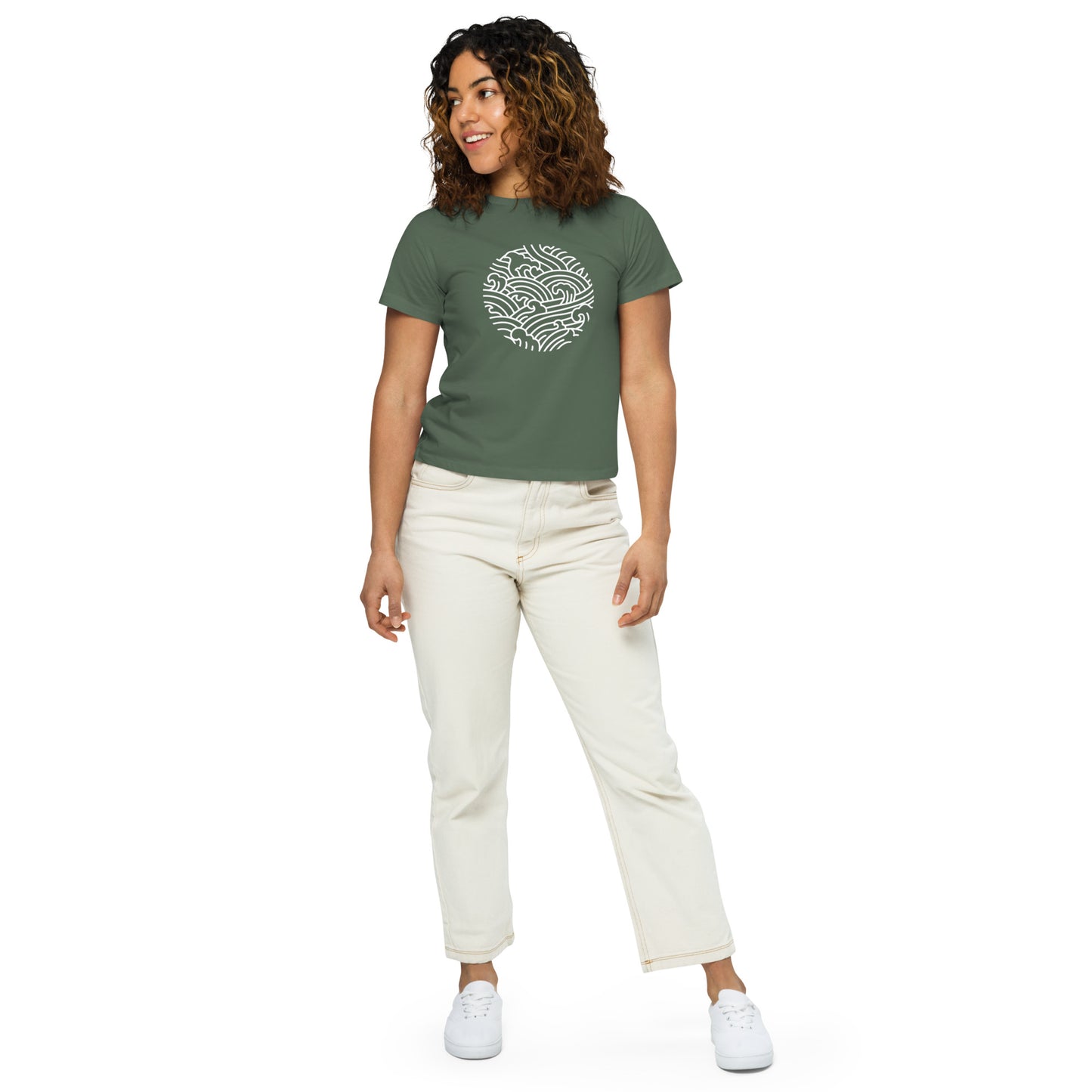 Women’s Waves high-waisted t-shirt