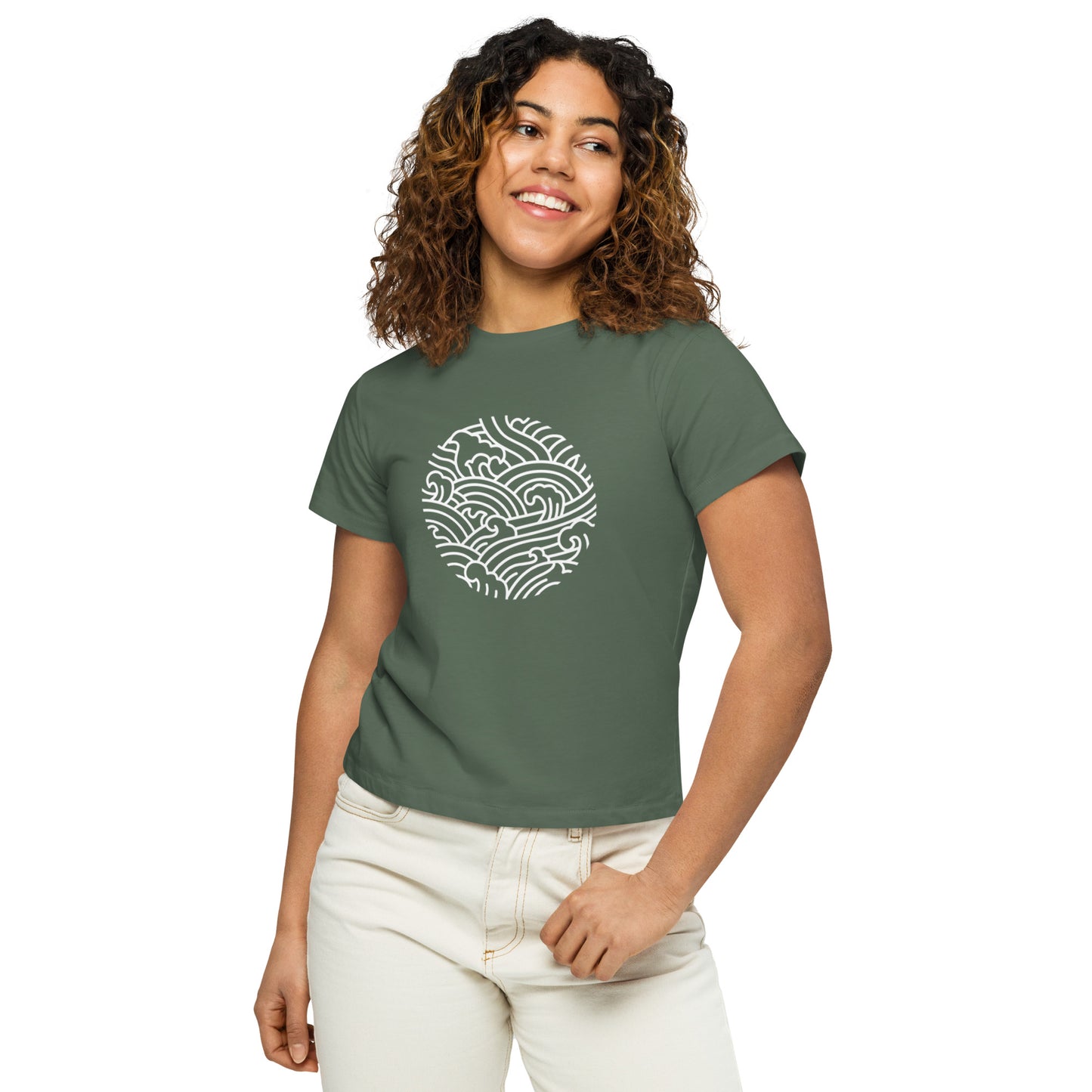 Women’s Waves high-waisted t-shirt