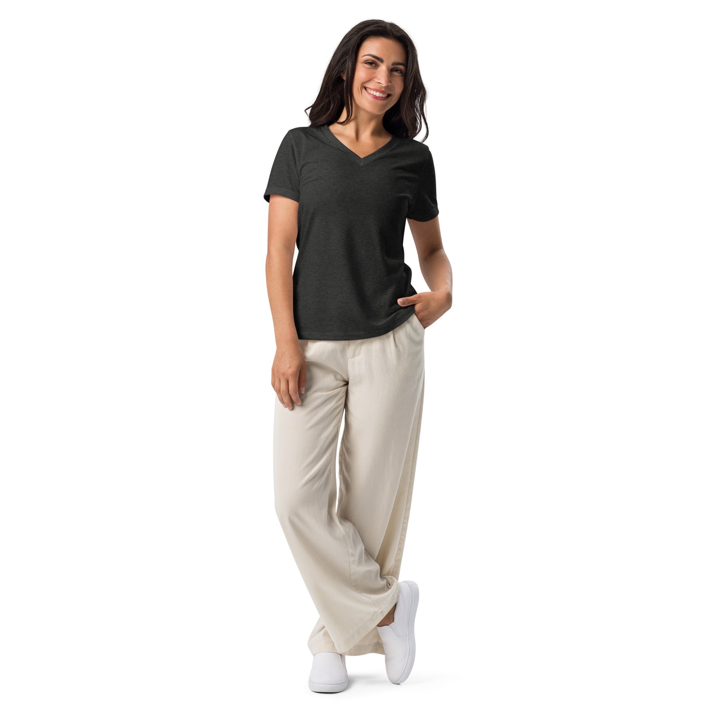 Women’s Plain relaxed v-neck t-shirt